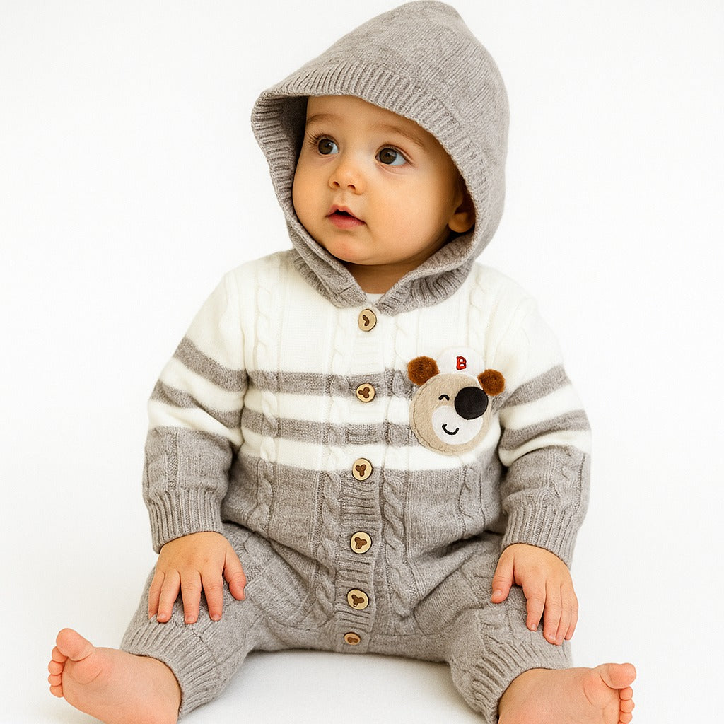 Imported Woolen Baby Rompers with cap