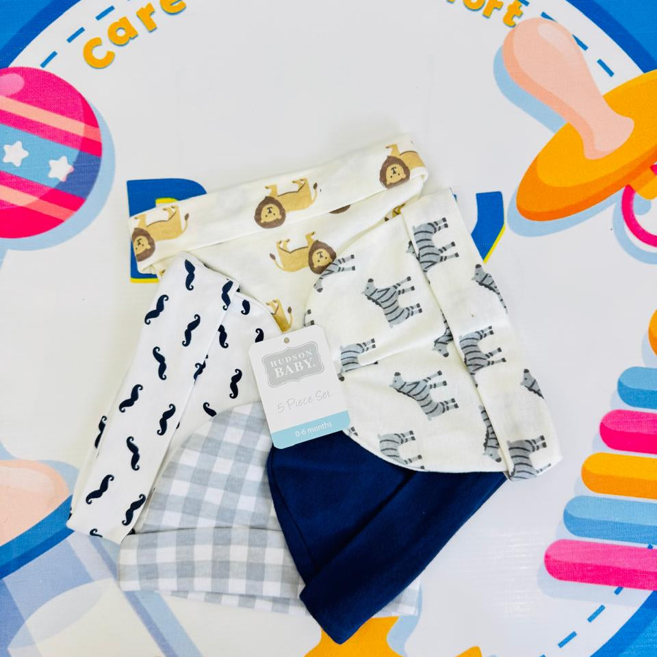 Hudson Baby Summer Caps – Pack of 5 | Unisex Collection
