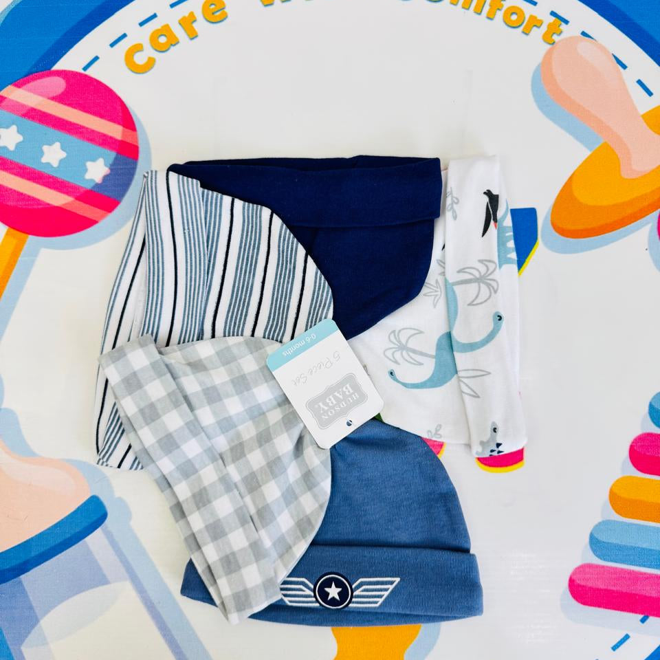 Hudson Baby Summer Caps – Pack of 5 | Unisex Collection