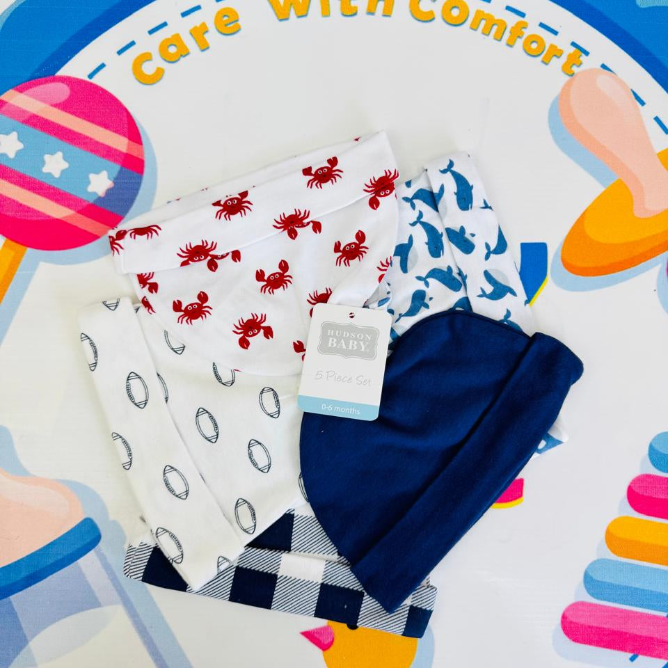 Hudson Baby Summer Caps – Pack of 5 | Unisex Collection