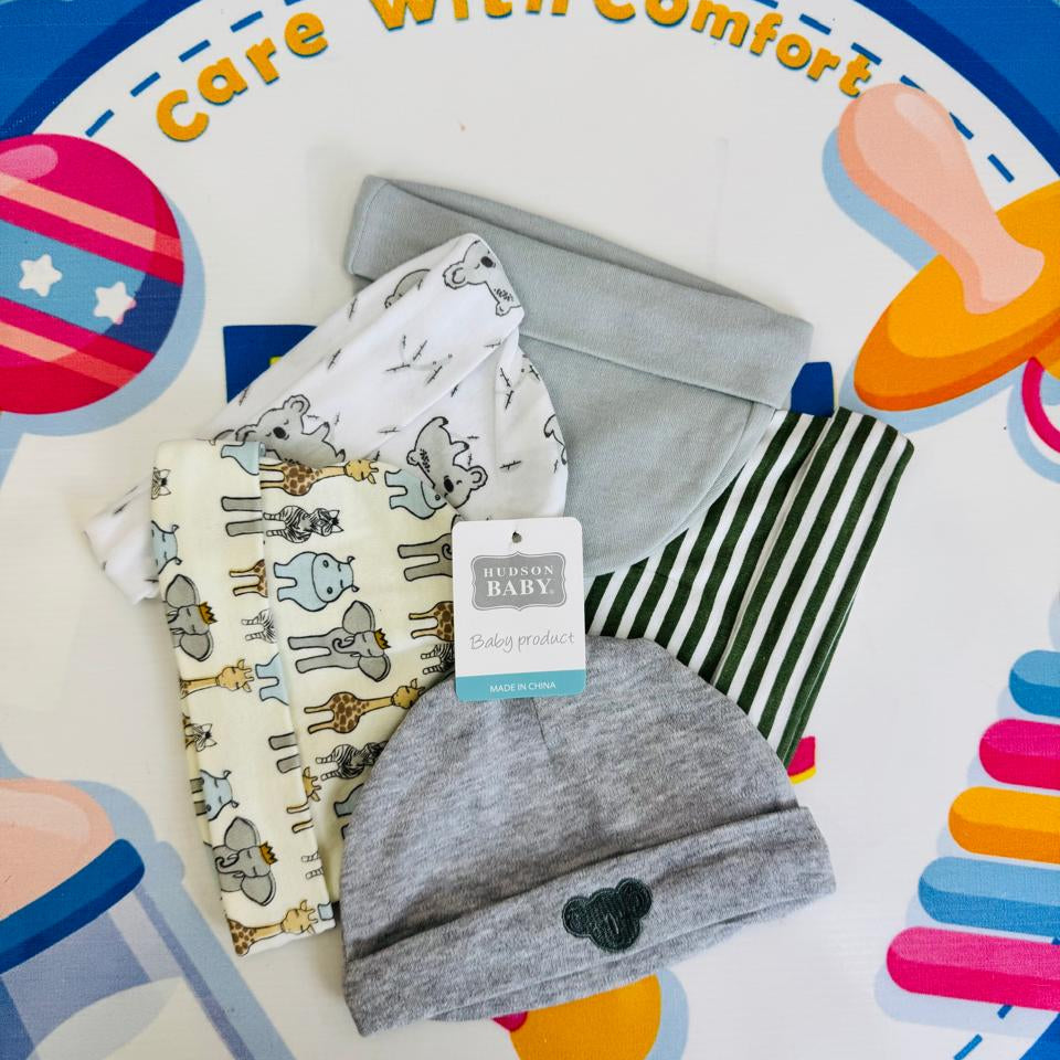 Hudson Baby Summer Caps – Pack of 5 | Unisex Collection