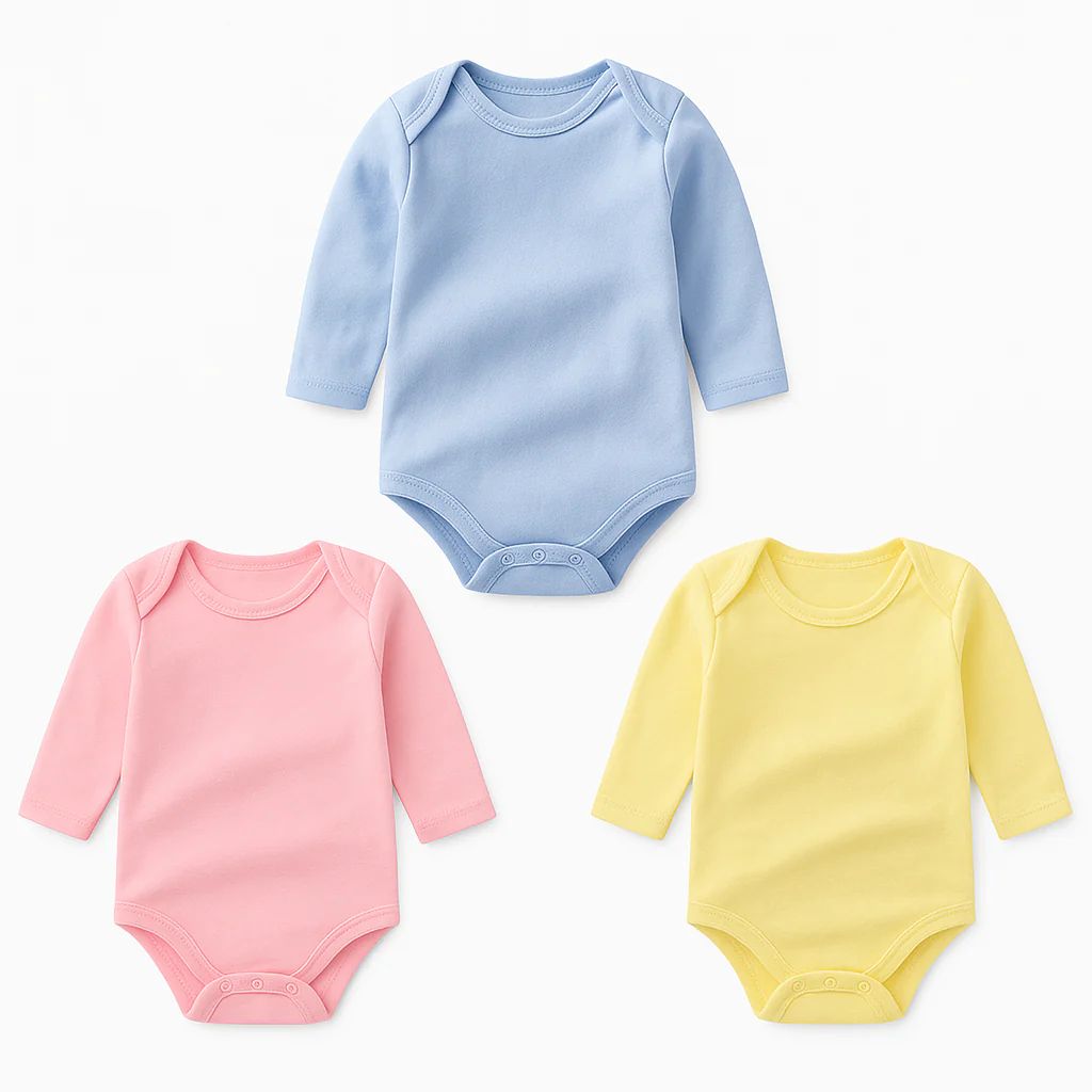 Pack of 3 Full-sleeve bodysuits
