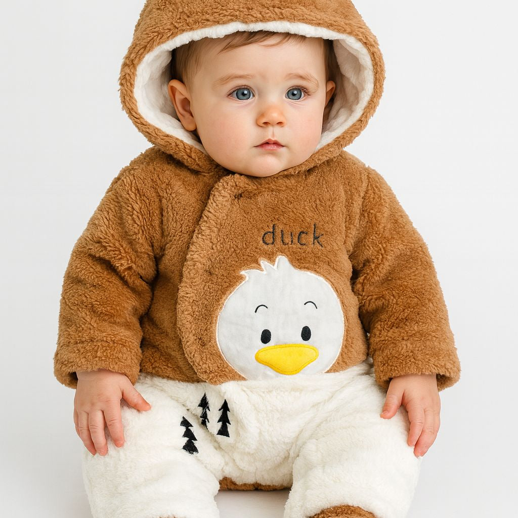 Baby Quilted Fur Winter Rompers – Cozy & Stylish