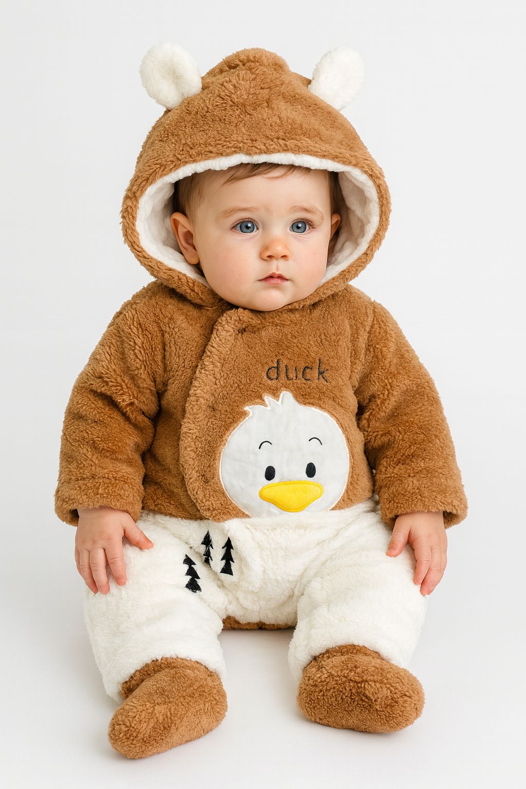 Baby Quilted Fur Winter Rompers – Cozy & Stylish