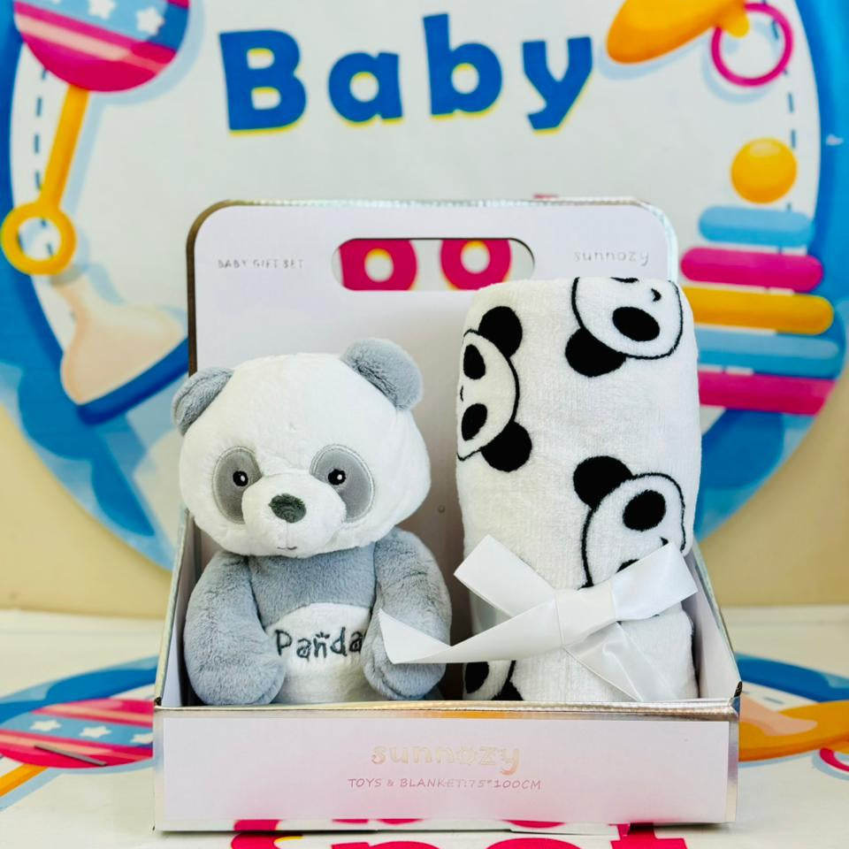 Sunnozy baby blanket with Toy panda