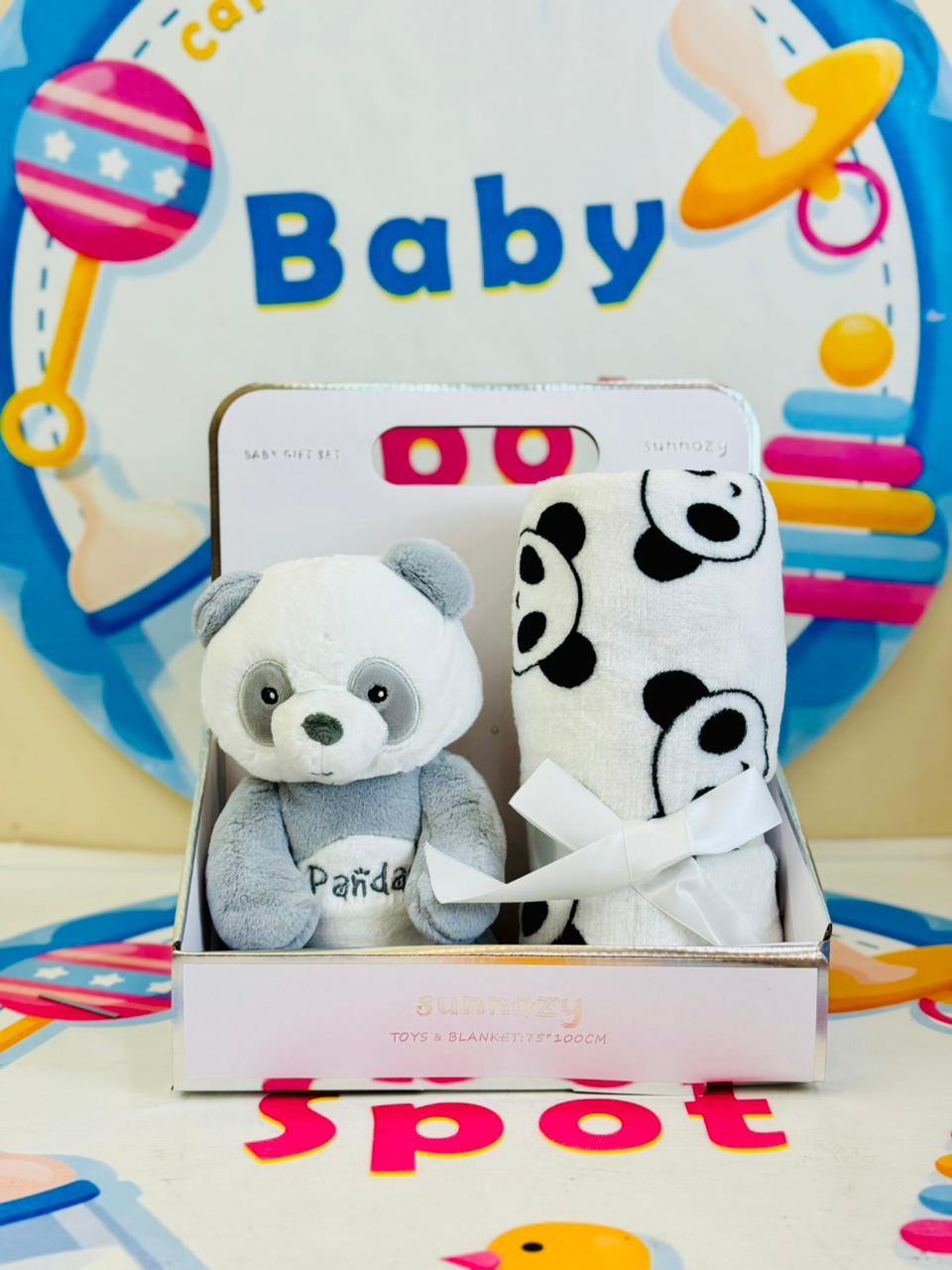 Sunnozy baby blanket with Toy panda