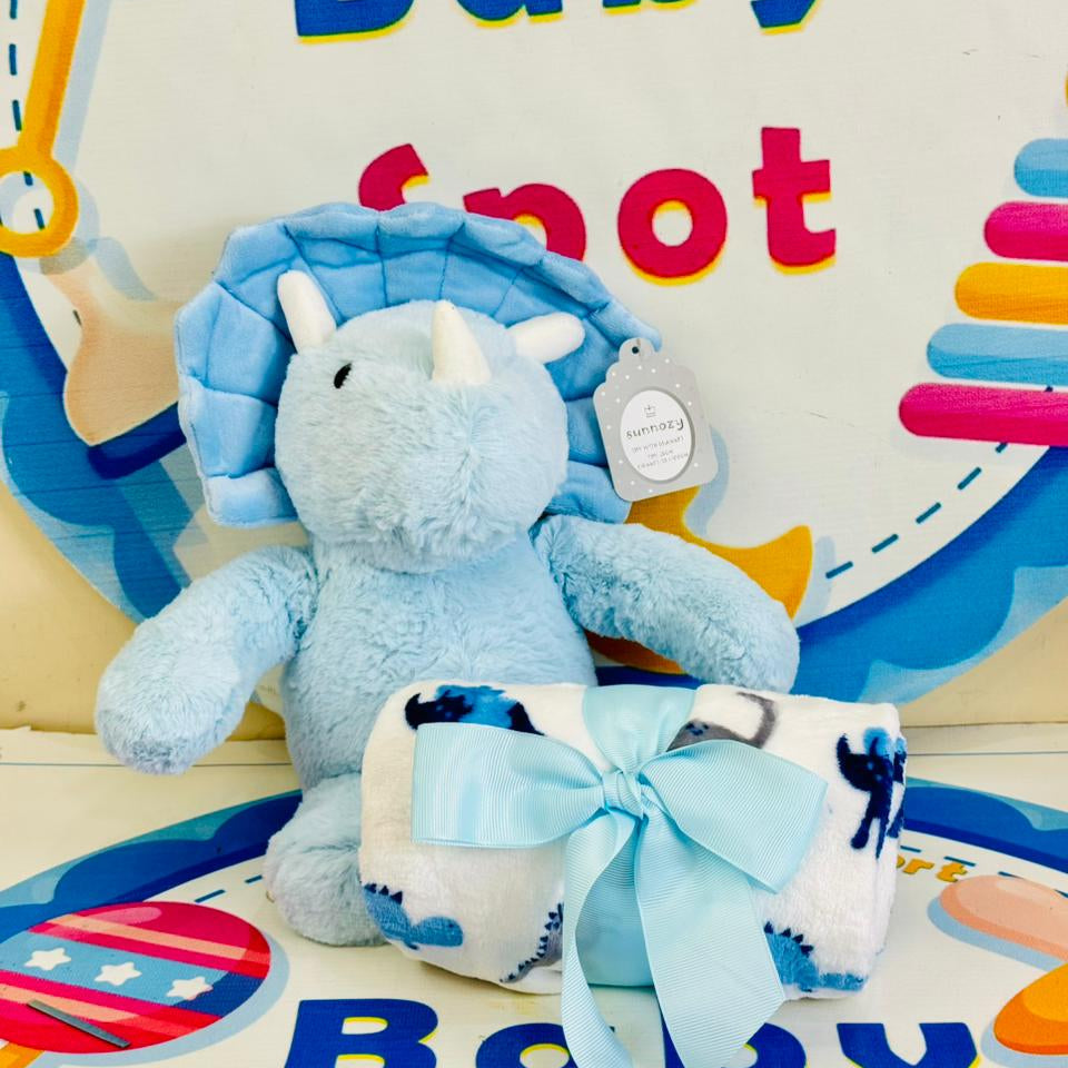 Sunnozy baby blanket with Toy Rhino