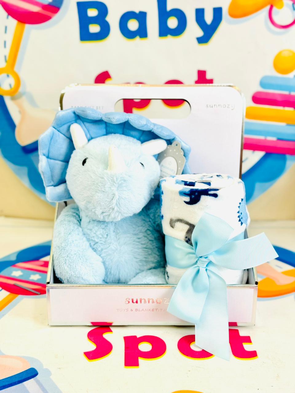 Sunnozy baby blanket with Toy Rhino