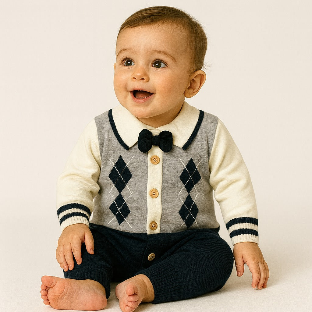 Imported Woolen Baby Rompers blue