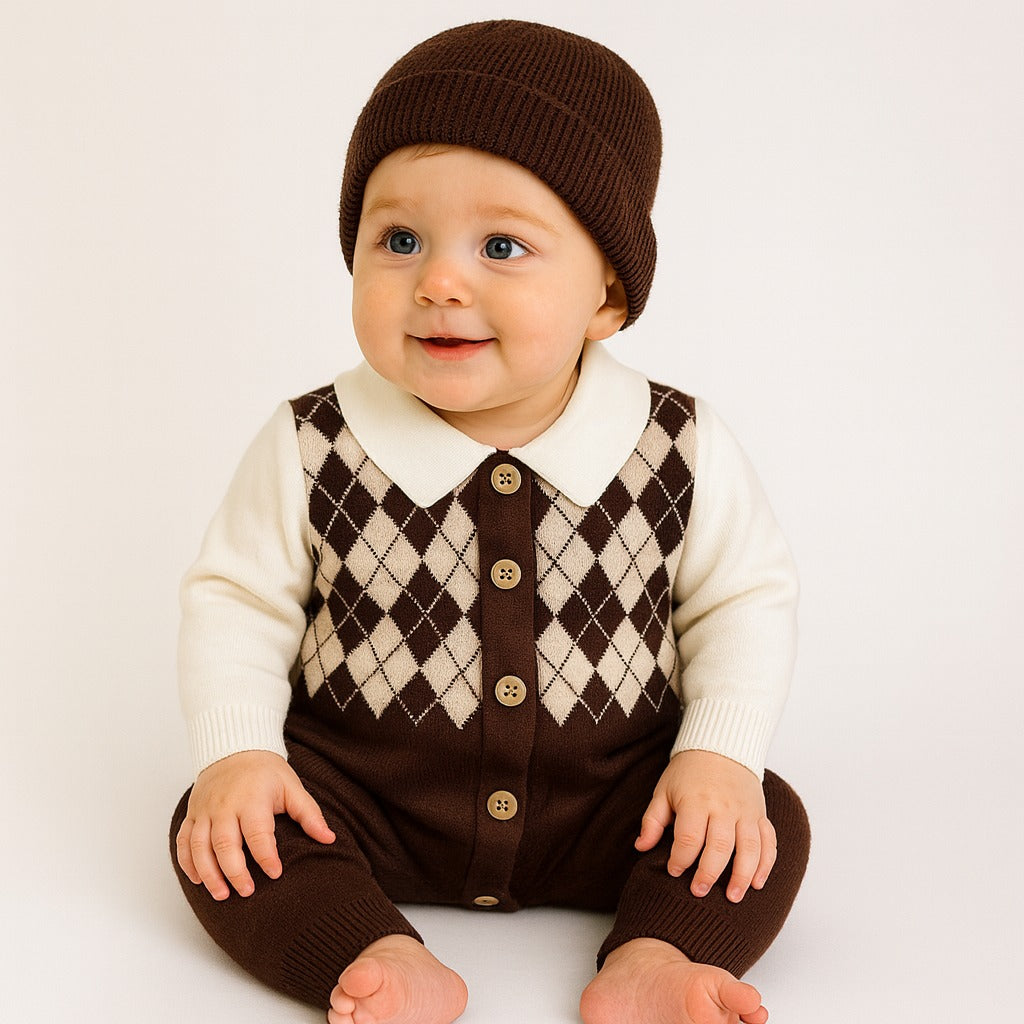 Imported Woolen Baby Rompers with cap