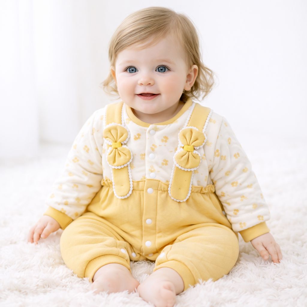 Baby Quilted Foaming Winter Rompers – Cozy & Stylish