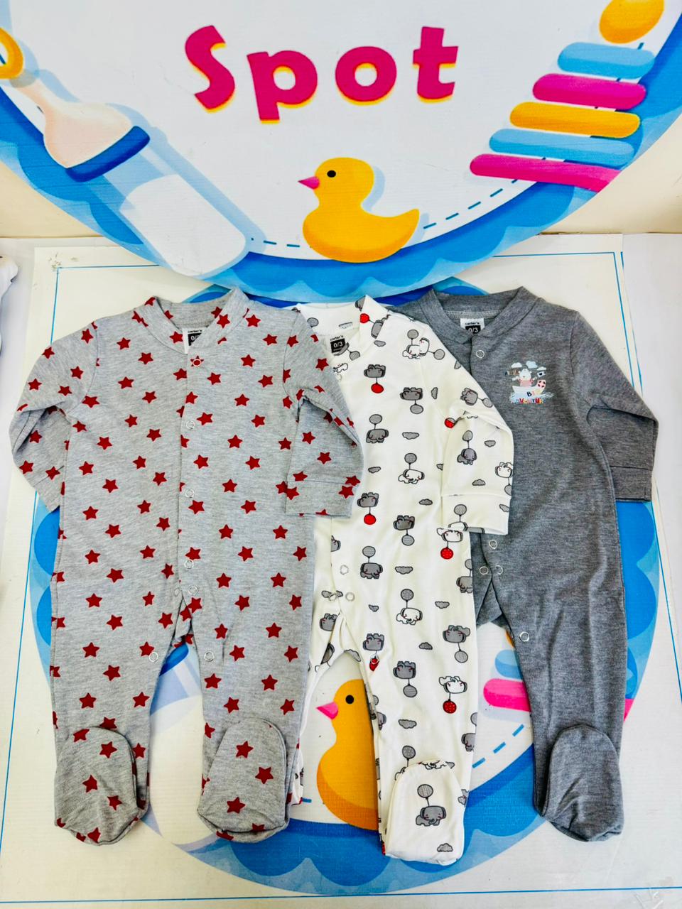 Baby Pack of 3 Sleep Suit Rompers Collection
