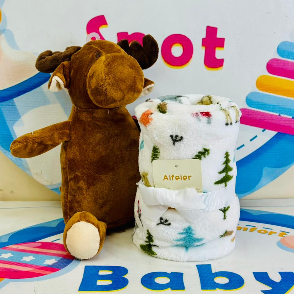 🧸 Hudson Baby Blanket with Stuff Toy