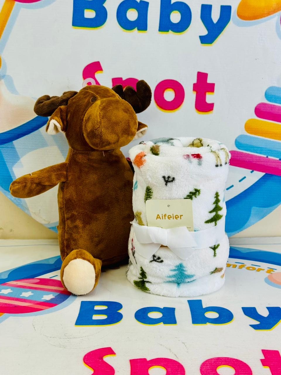 🧸 Hudson Baby Blanket with Stuff Toy