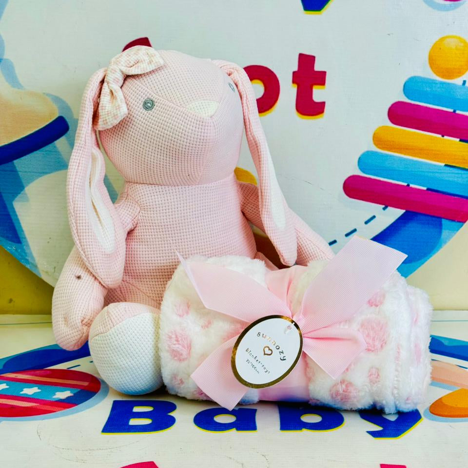 Sunnozy baby blanket with Toy pink