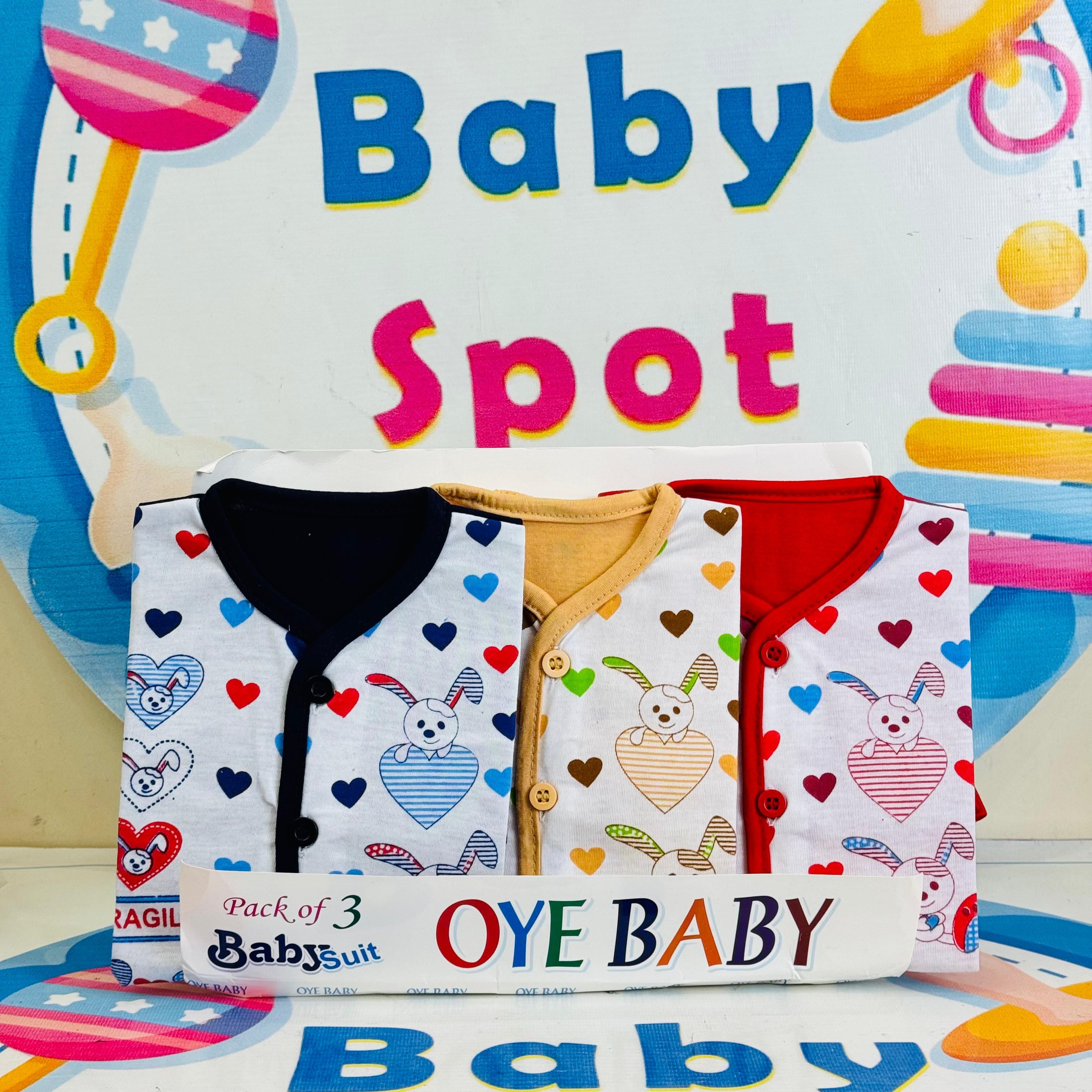 Baby Suits Set – Pack of 3 with Matching Cap