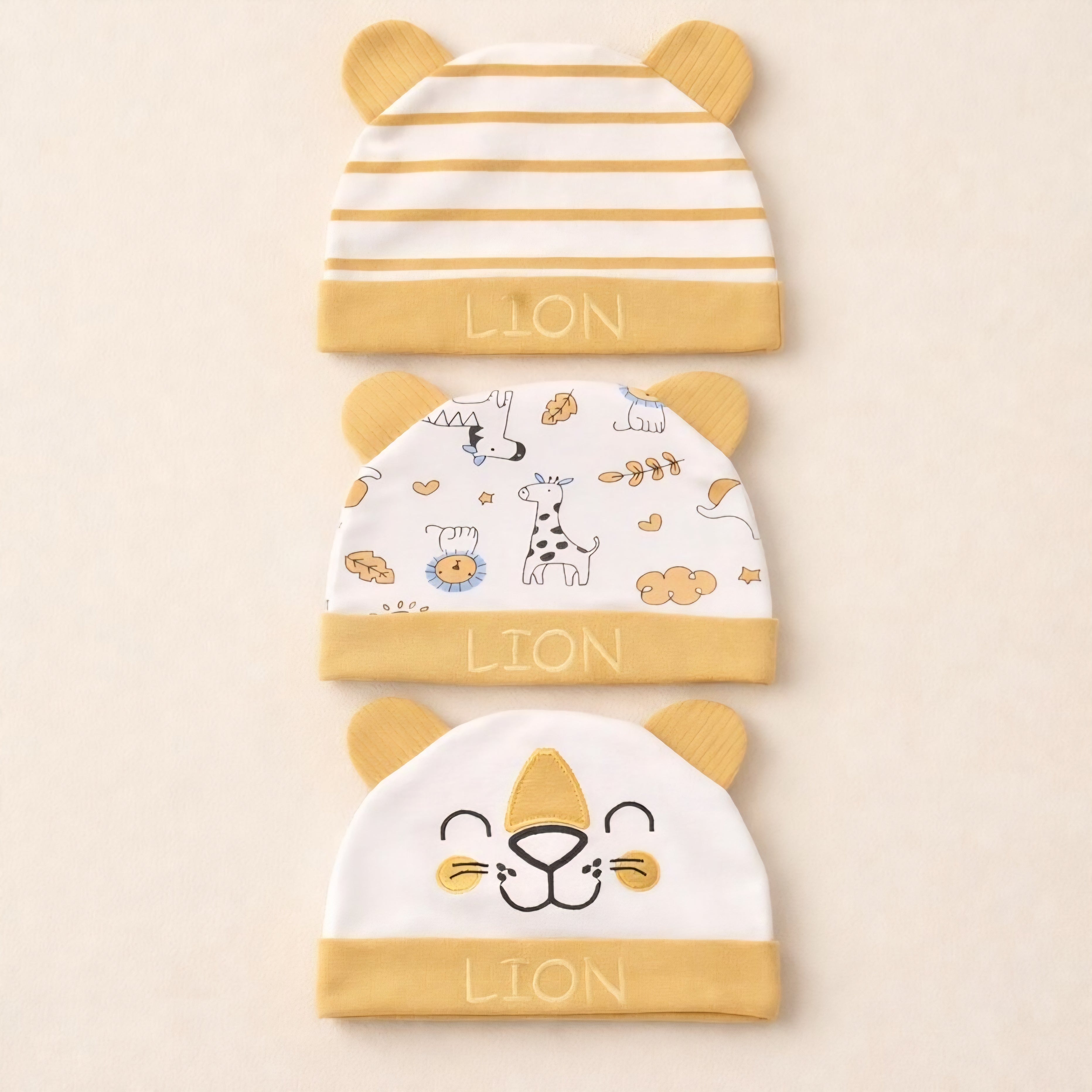 Wonderchild Baby Summer Caps – Pack of 3 | Unisex Collection