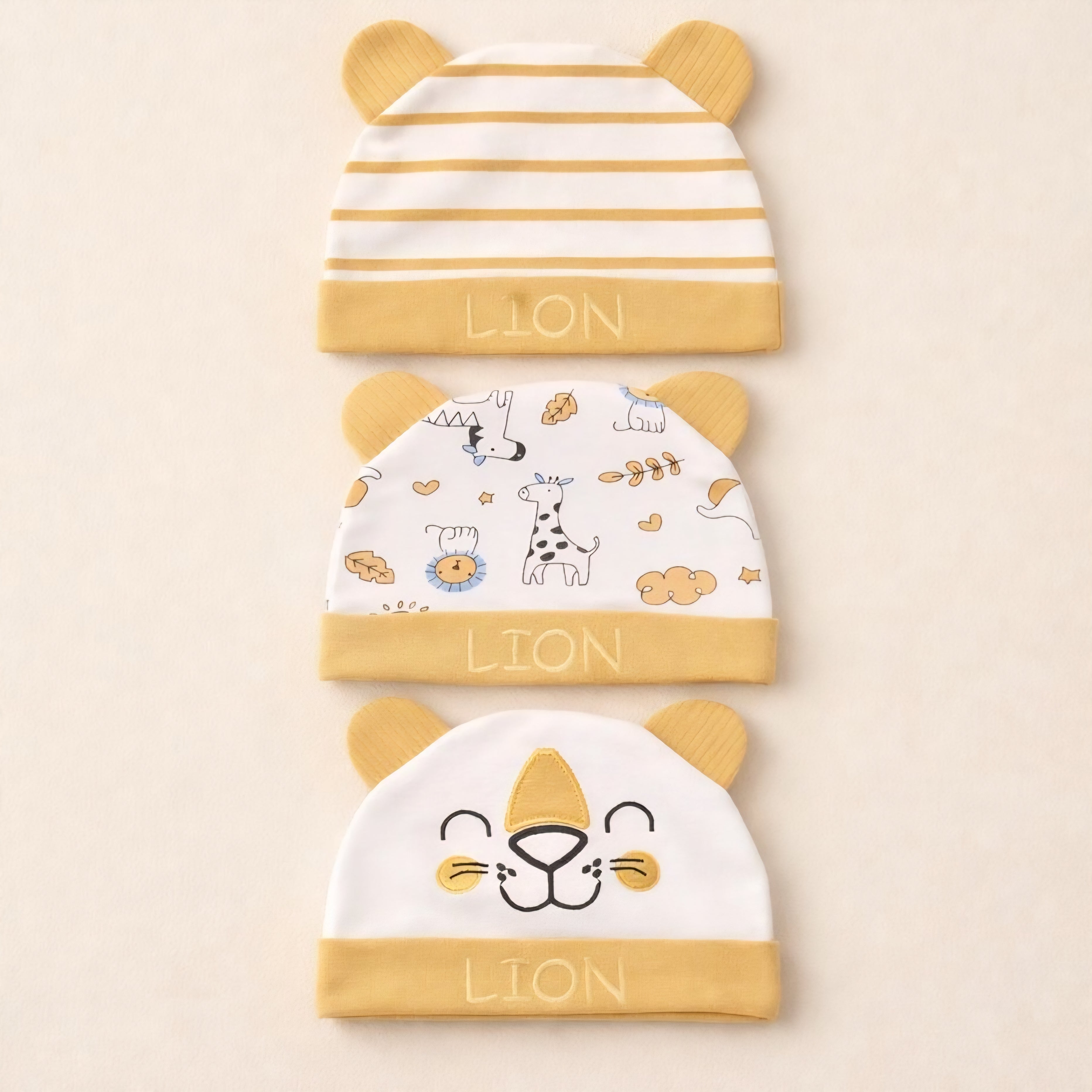 Wonderchild Baby Summer Caps – Pack of 3 | Unisex Collection