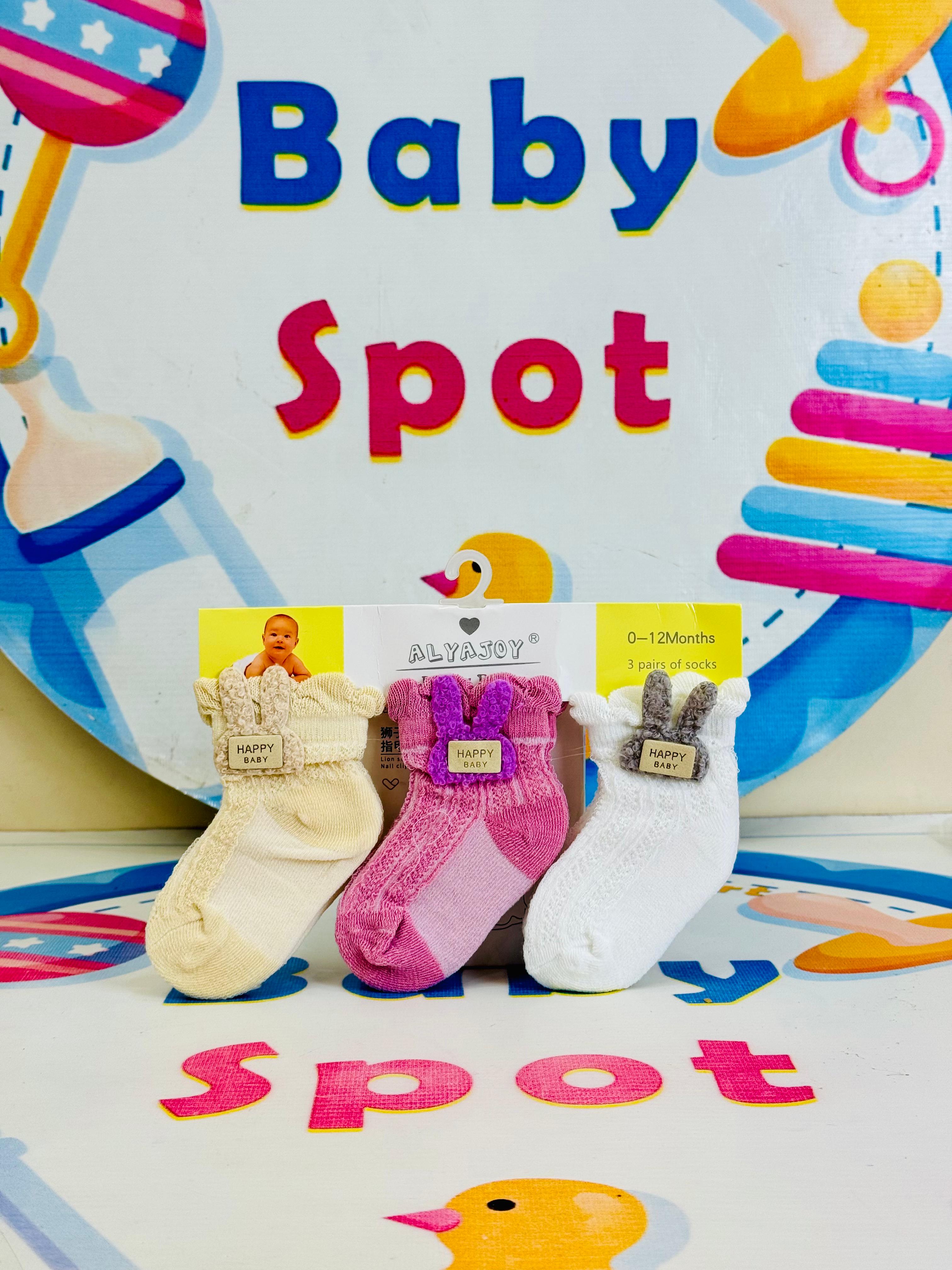 Baby –Set of 3 Socks for 0-12 months