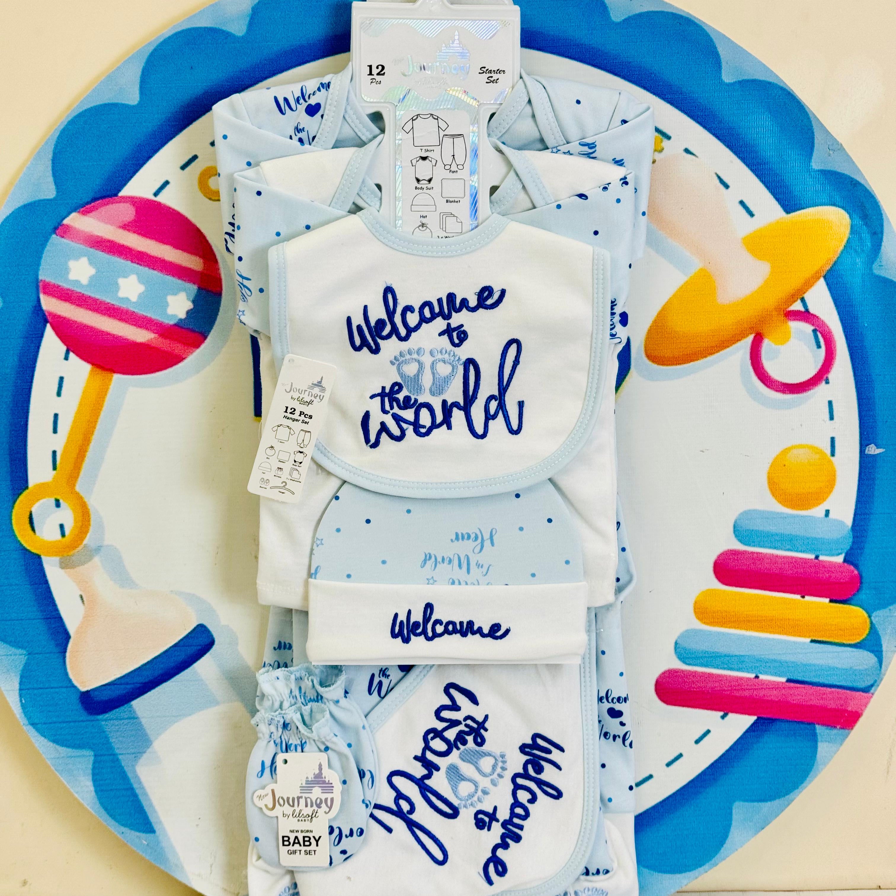 12 pcs baby starter set collection (Blue)