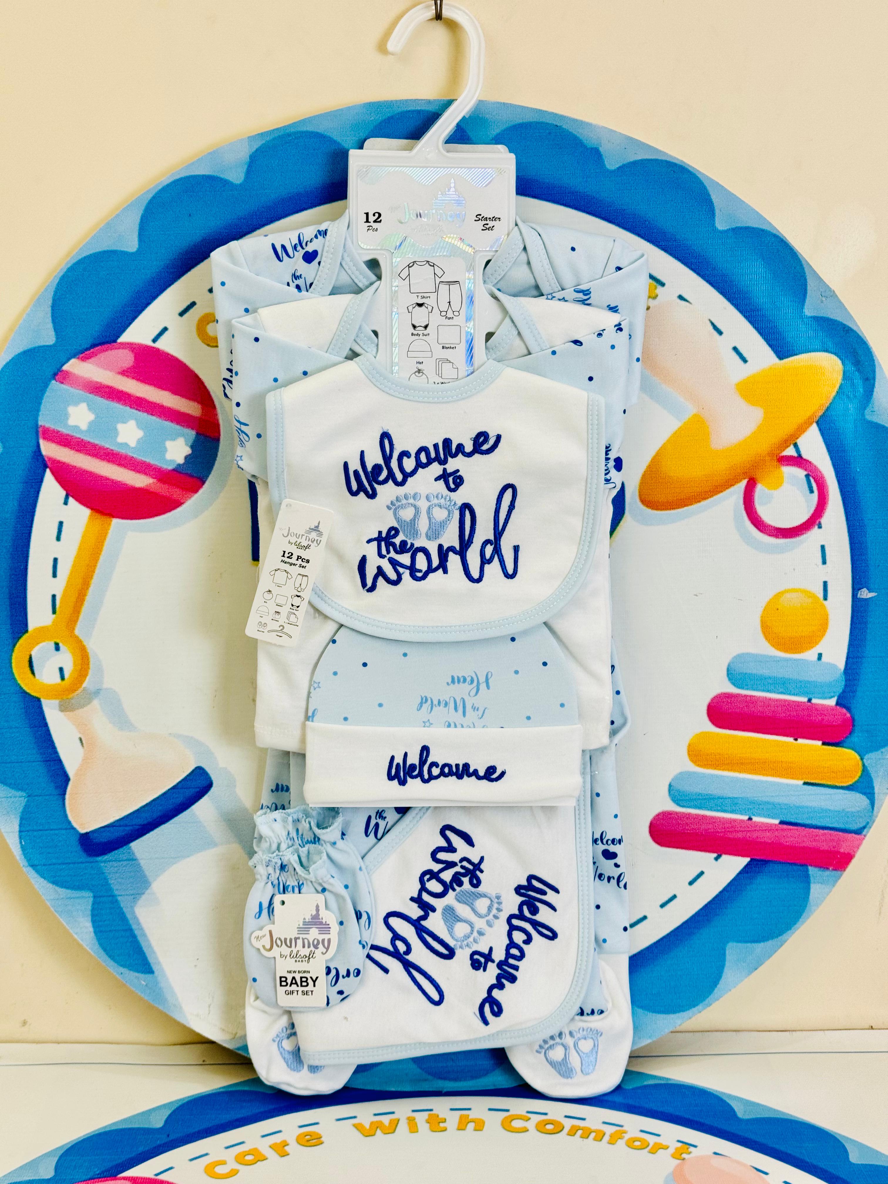 12 pcs baby starter set collection (Blue)