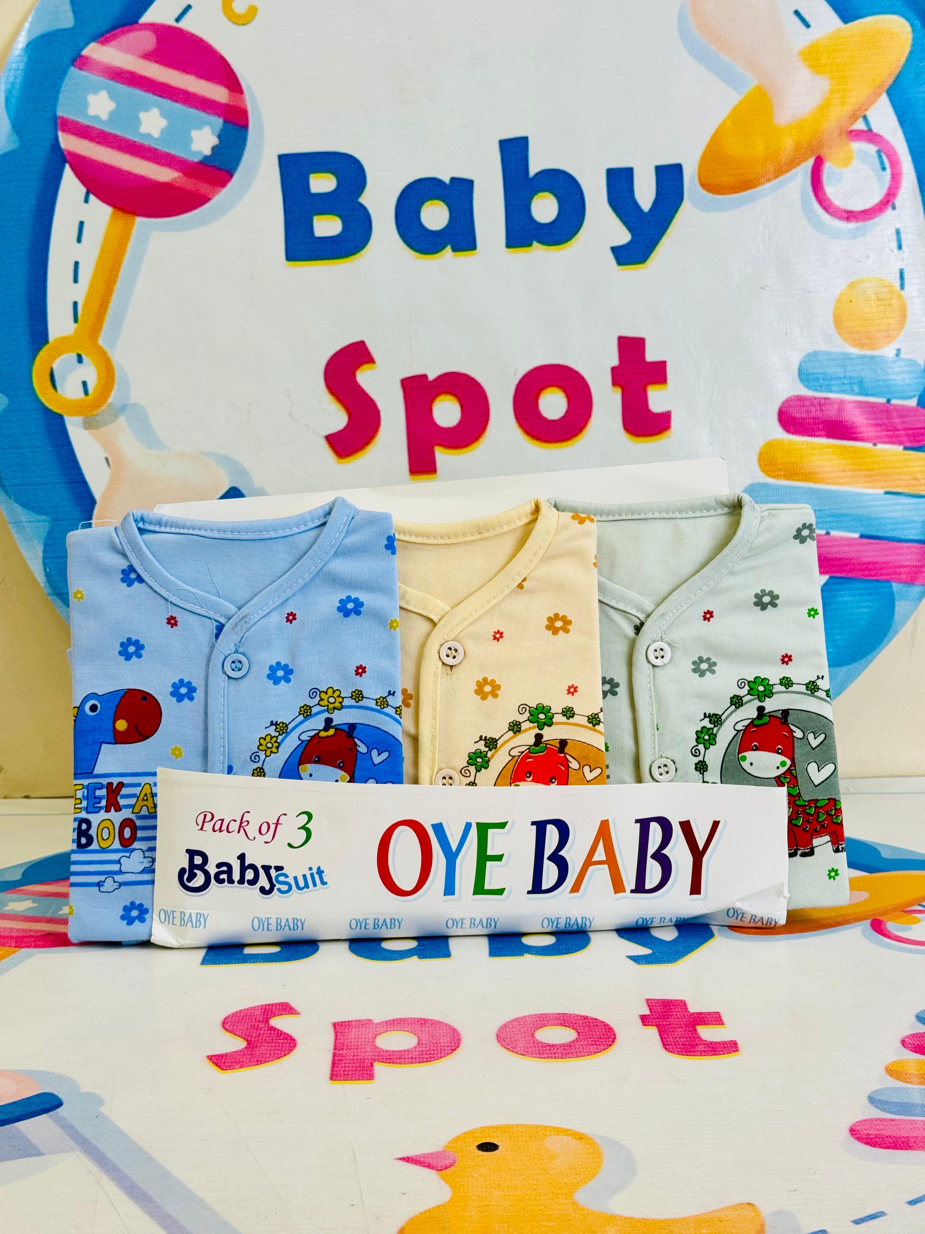 Baby Suits Set – Pack of 3 with Matching Cap