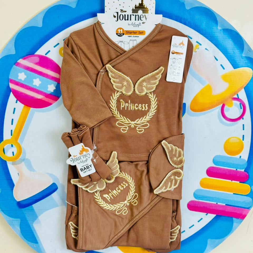 11 pcs baby starter set collection (brown)