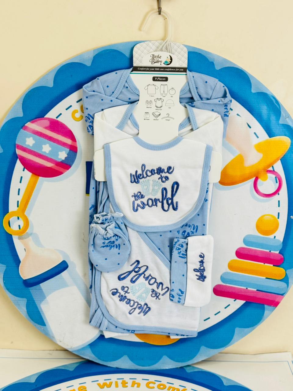 9 pcs baby starter set collection (Blue)