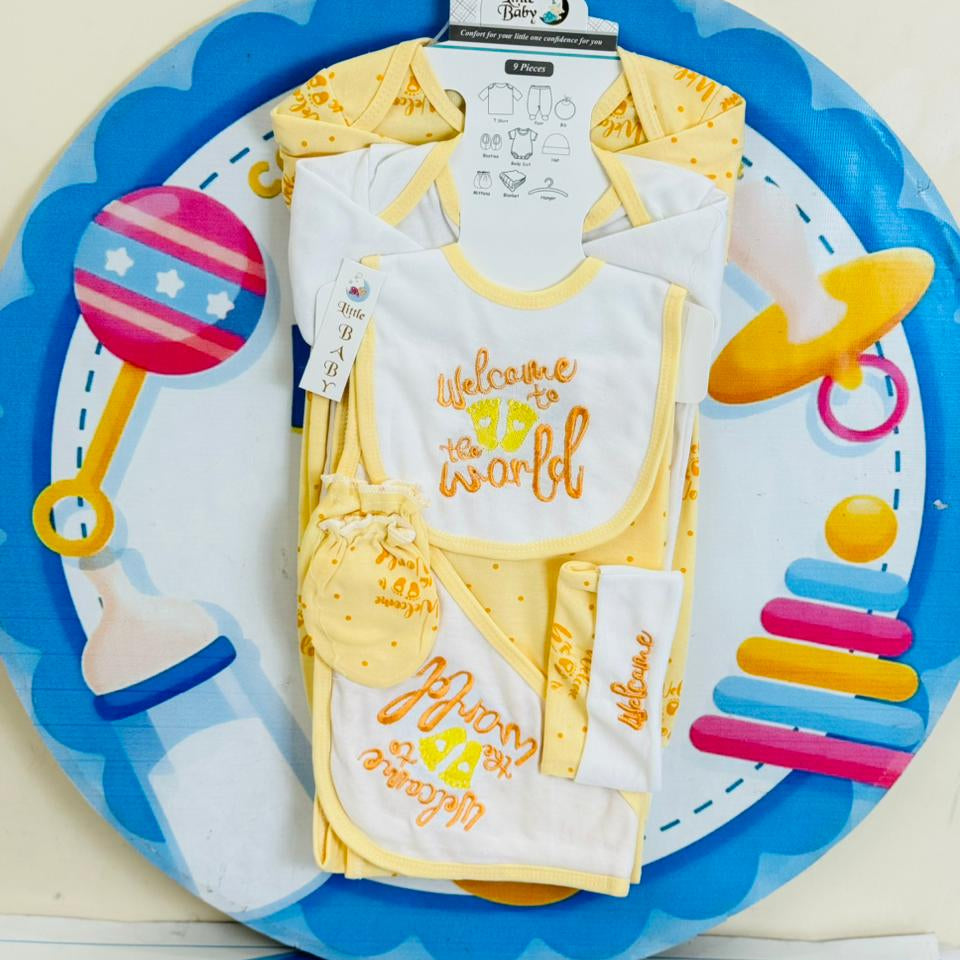 9 pcs baby starter set collection (yellow)