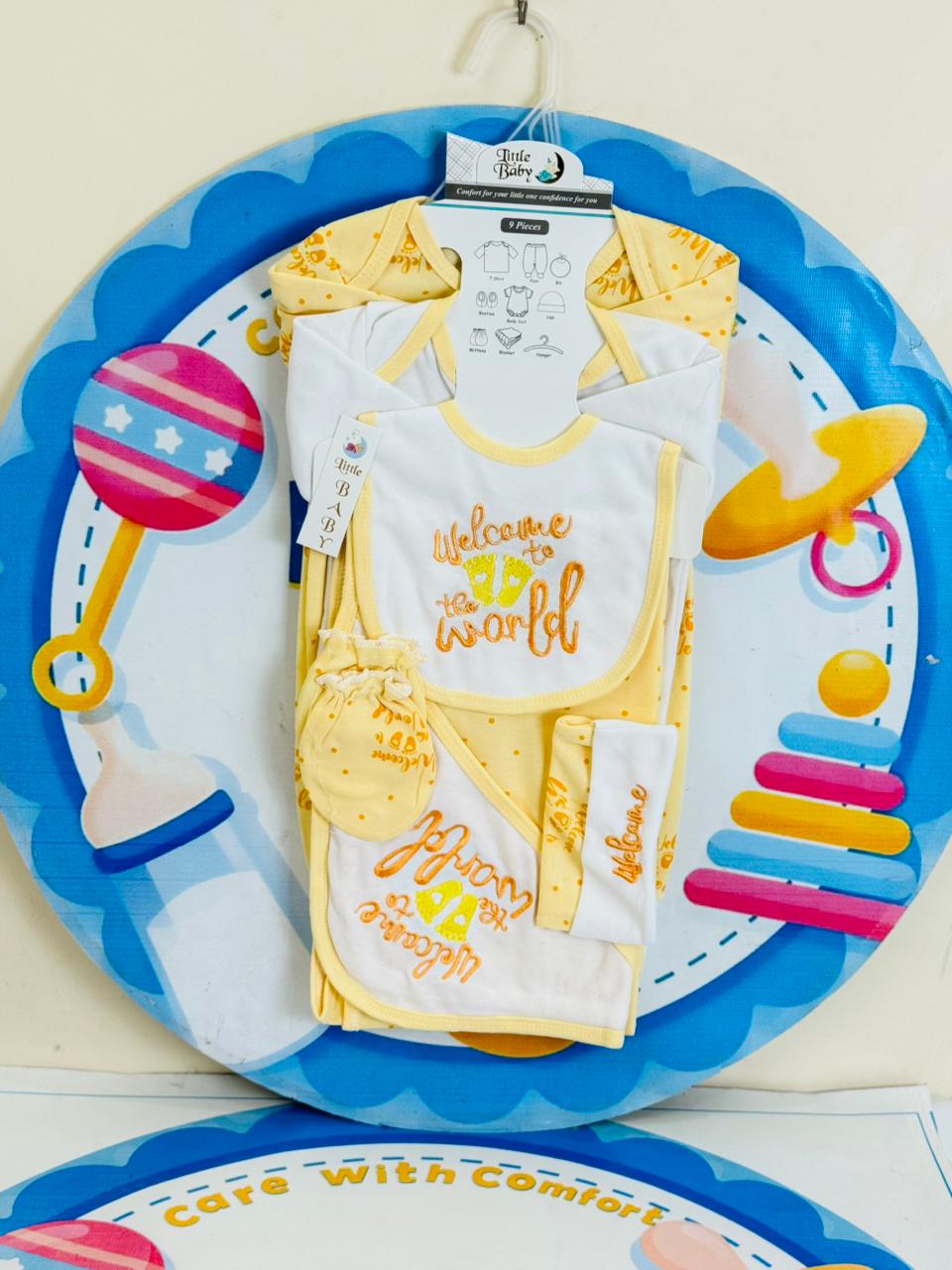 9 pcs baby starter set collection (yellow)