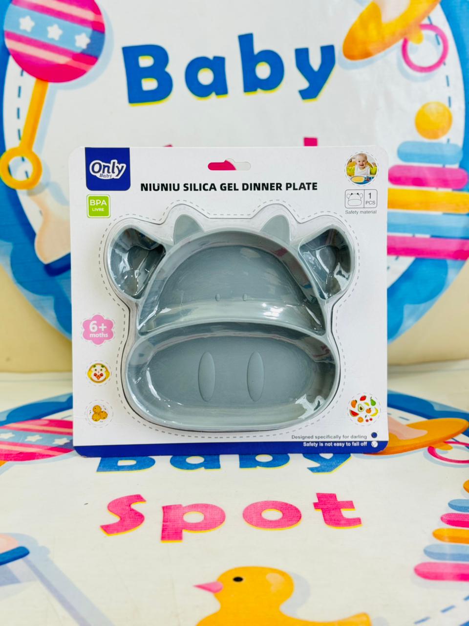 6🐮 Baby Silicone Feeding Plate – Moo Shape