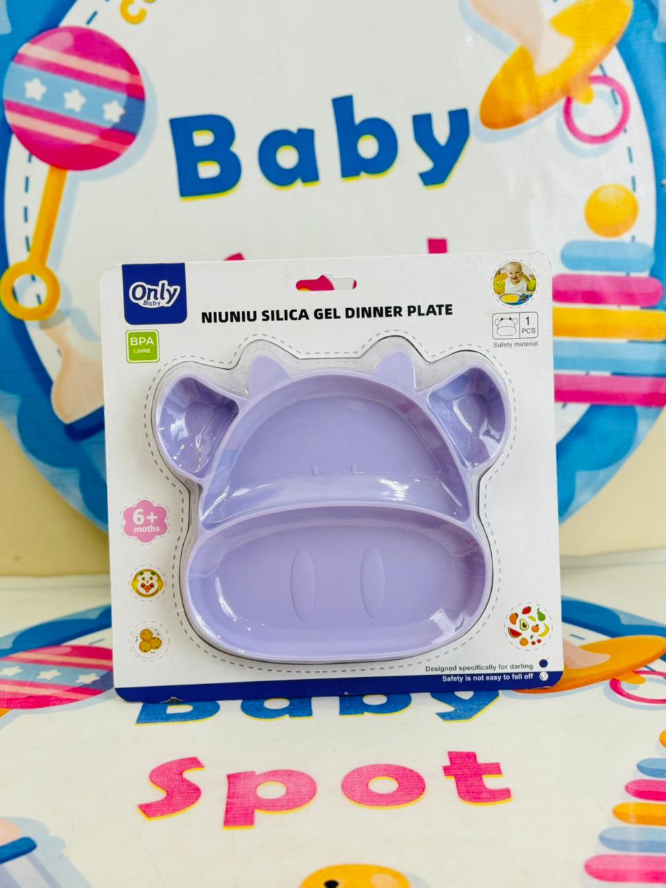 🐮 Baby Silicone Feeding Plate – Moo Shape