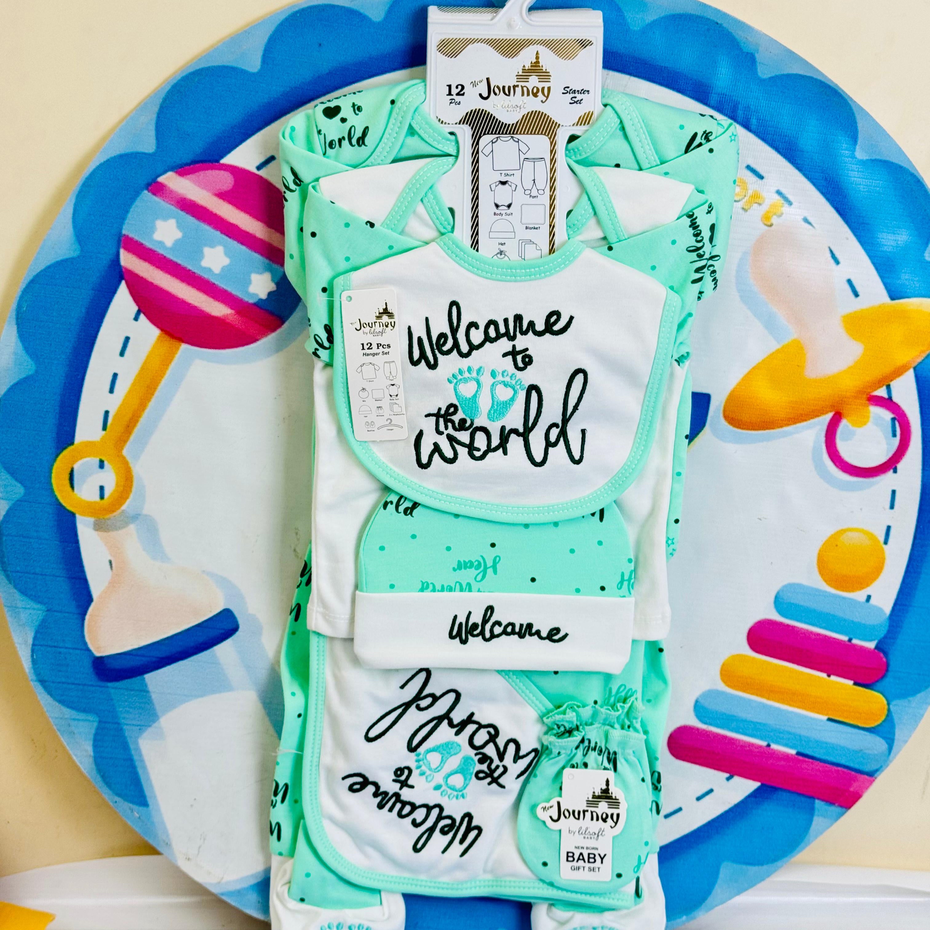12 pcs baby starter set collection (Green)