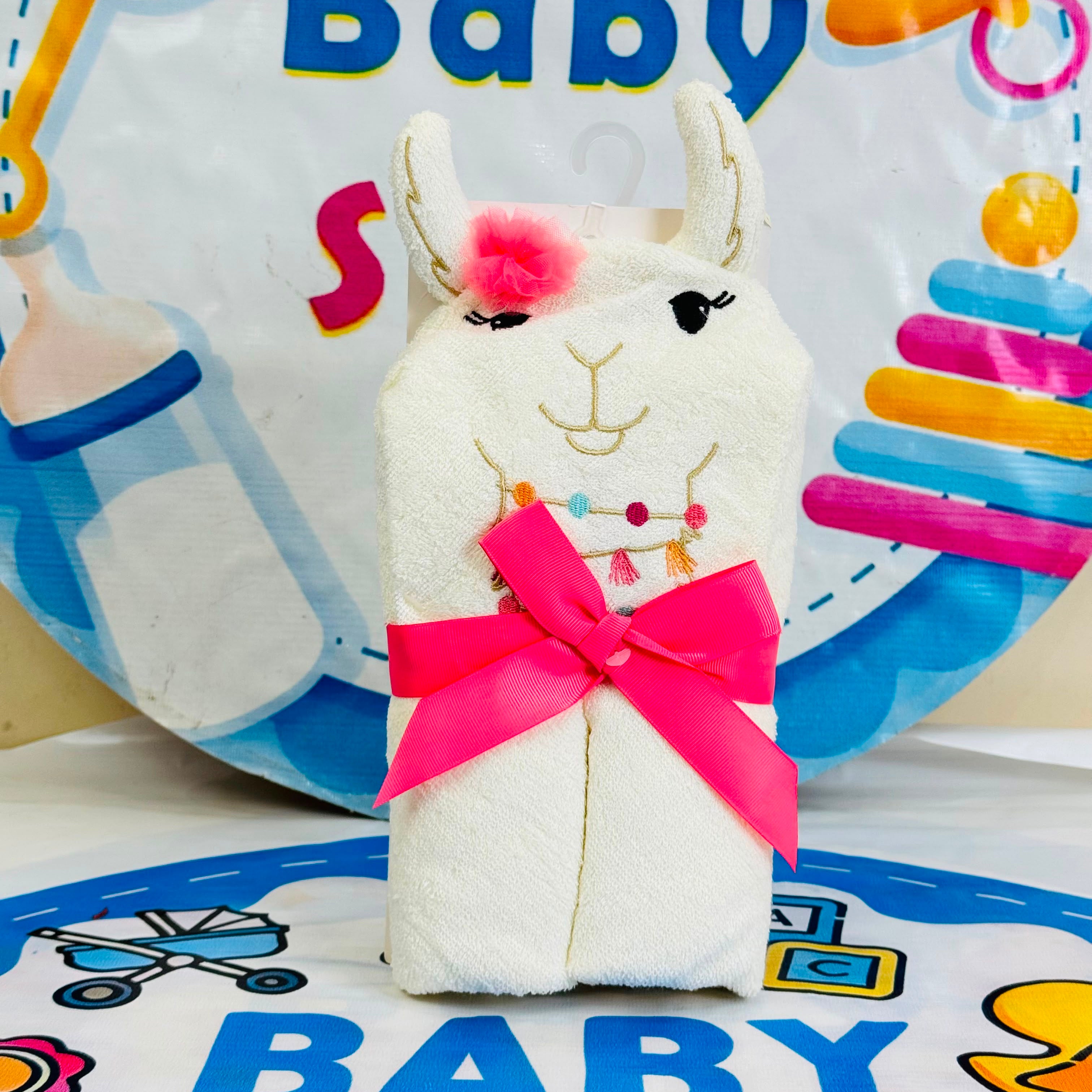 Hudson Baby Branded Baby Hooded Bath Towels(WP)