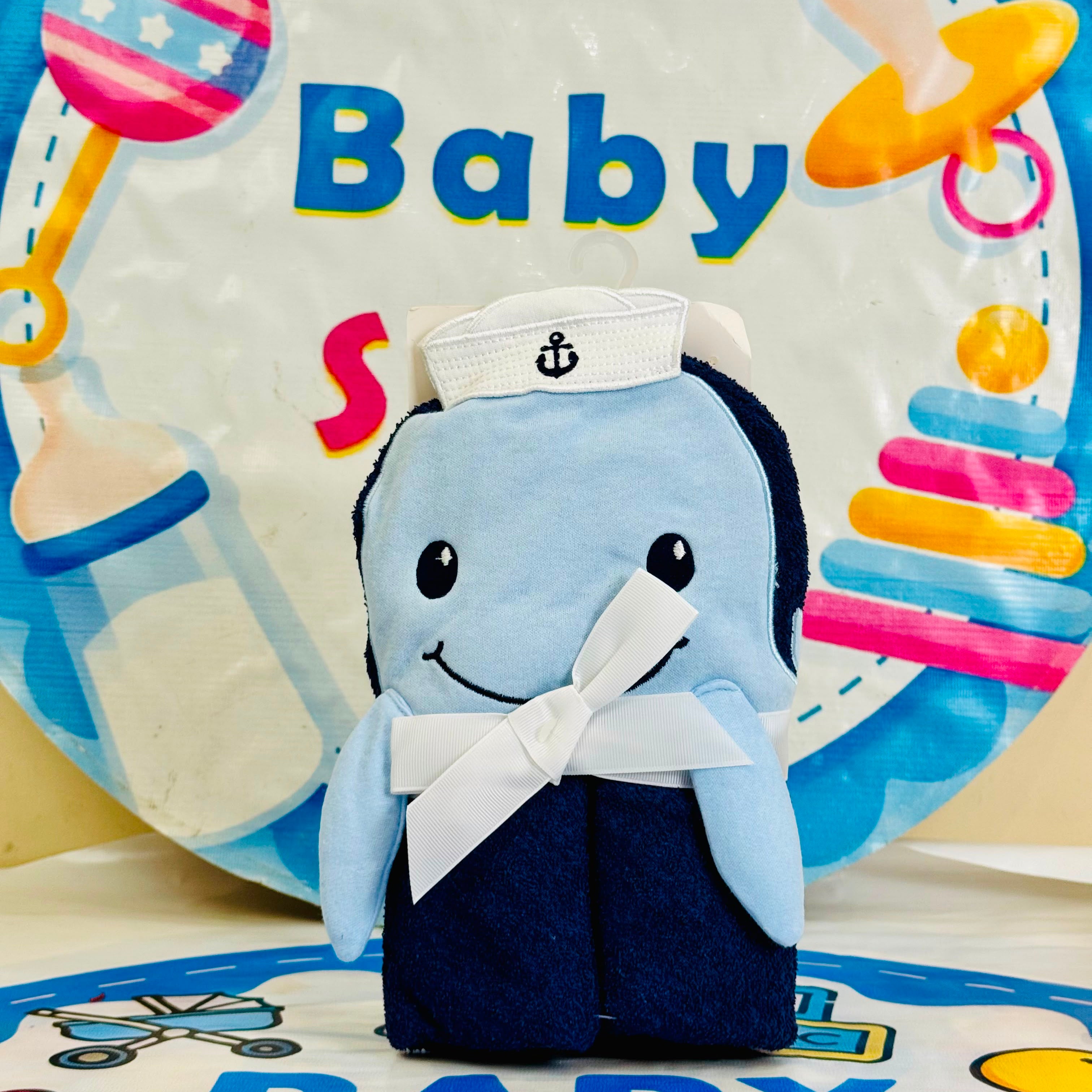 Hudson Baby Branded Baby Hooded Bath Towels(NB)