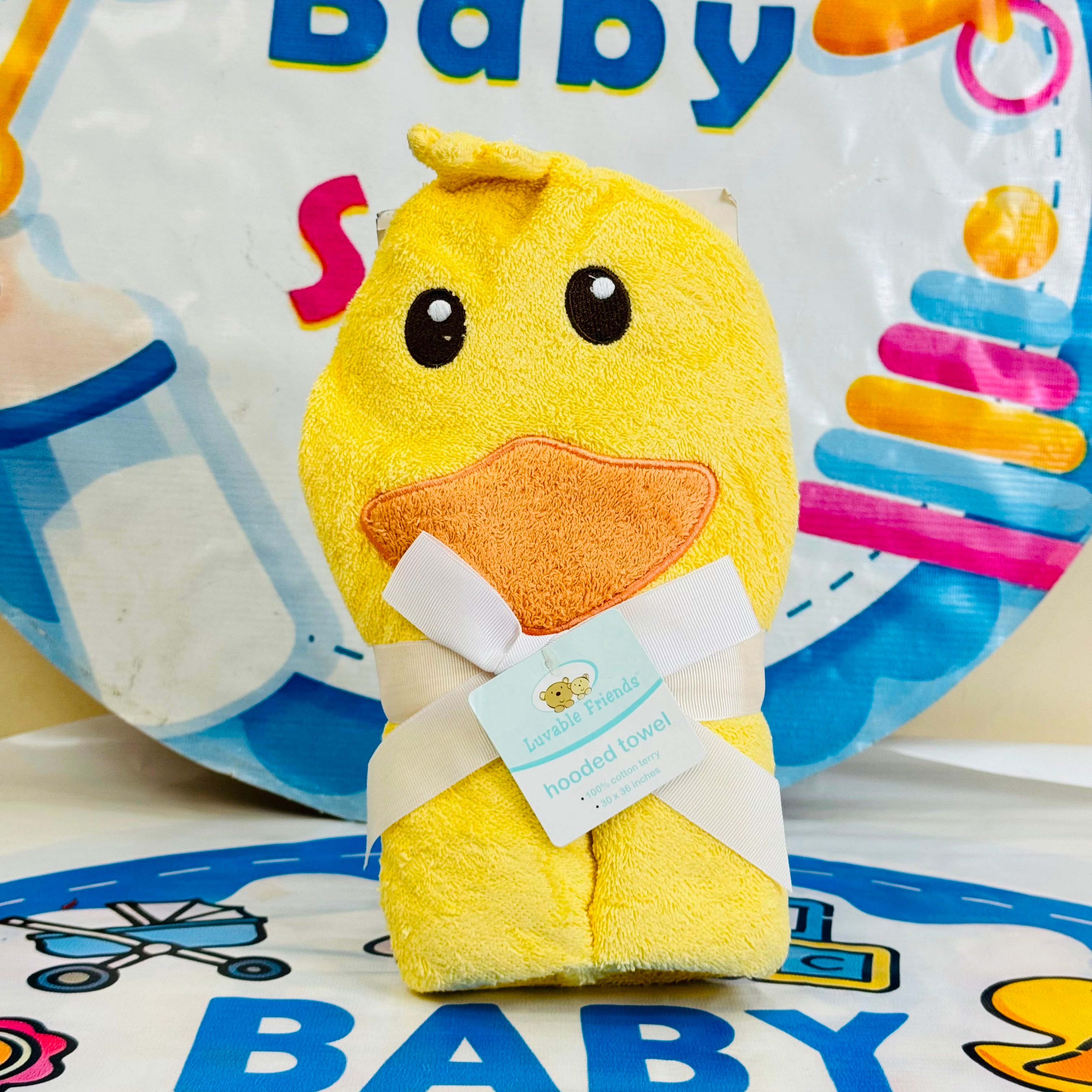 Hudson Baby Branded Baby Hooded Bath Towels(Y)