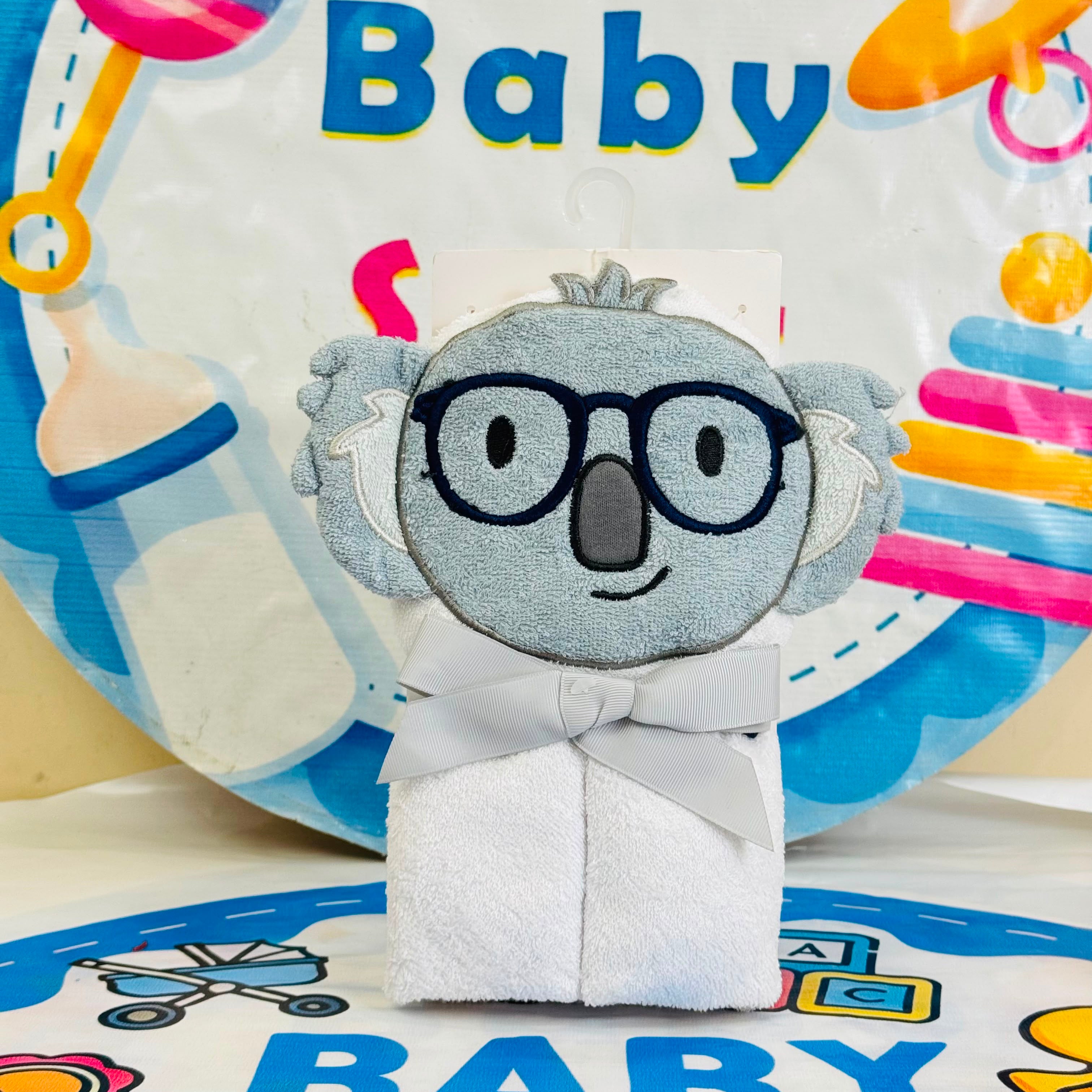 Hudson Baby Branded Baby Hooded Bath Towels(WG)