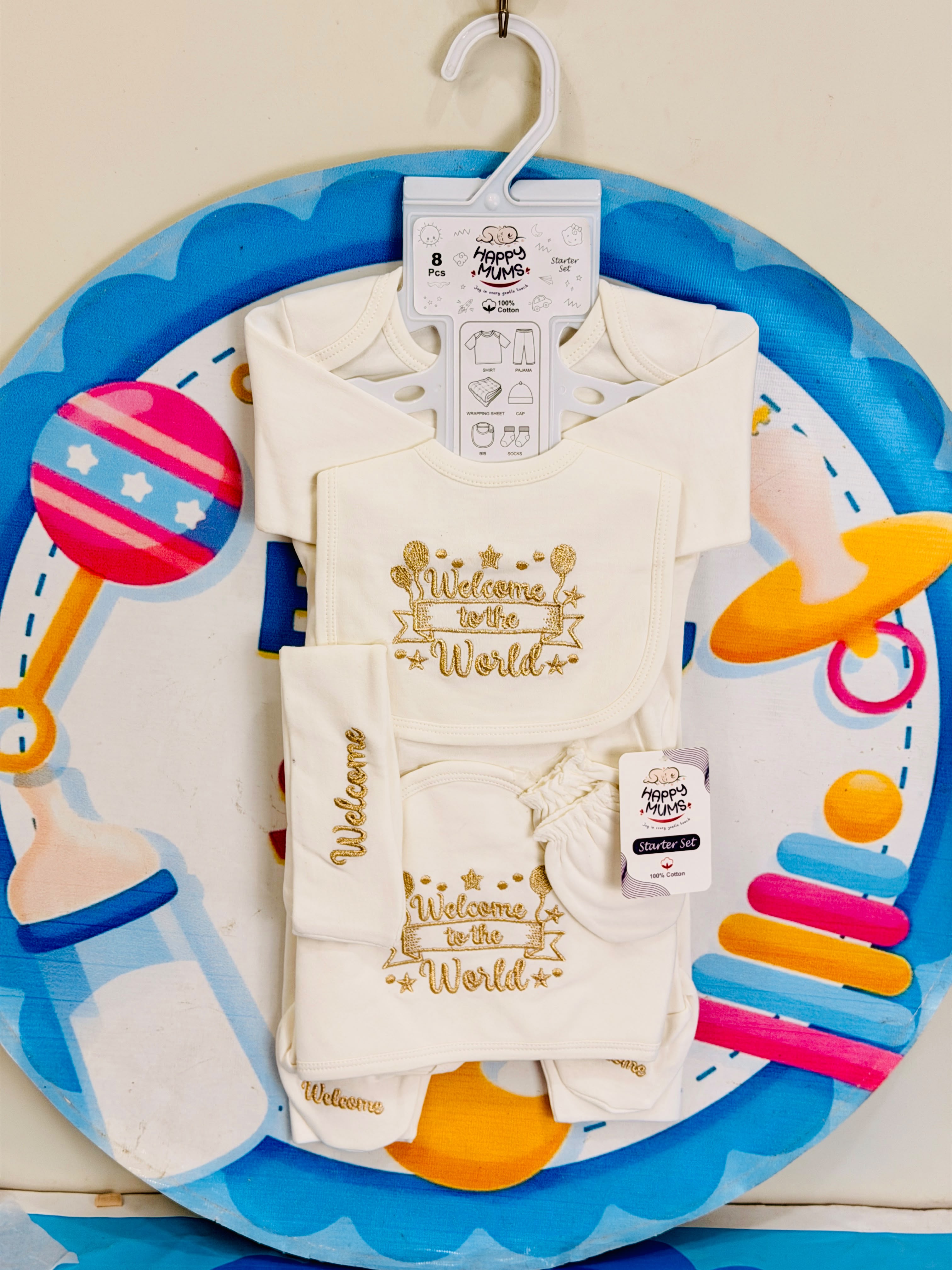 8 pcs baby starter set collection (White Gold)