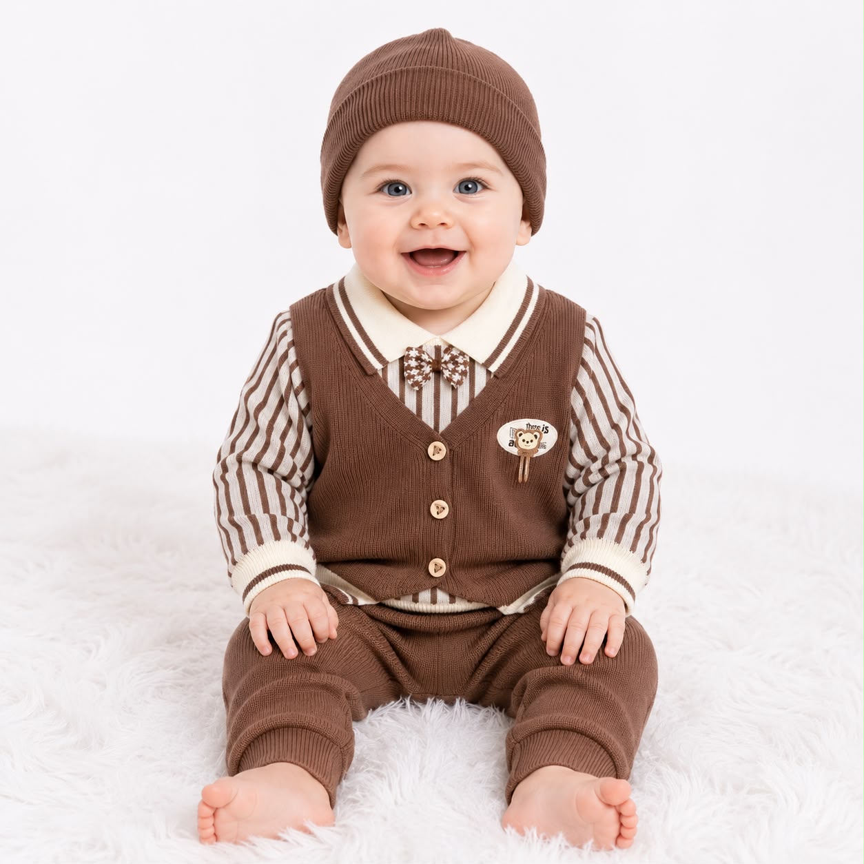 Baby Woolen Pajama Suits – Winter Collection With Cap  ❄️