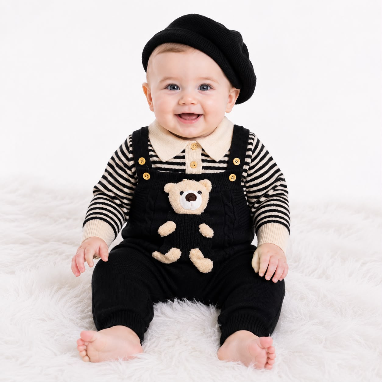 Imported Woolen Baby Rompers with cap
