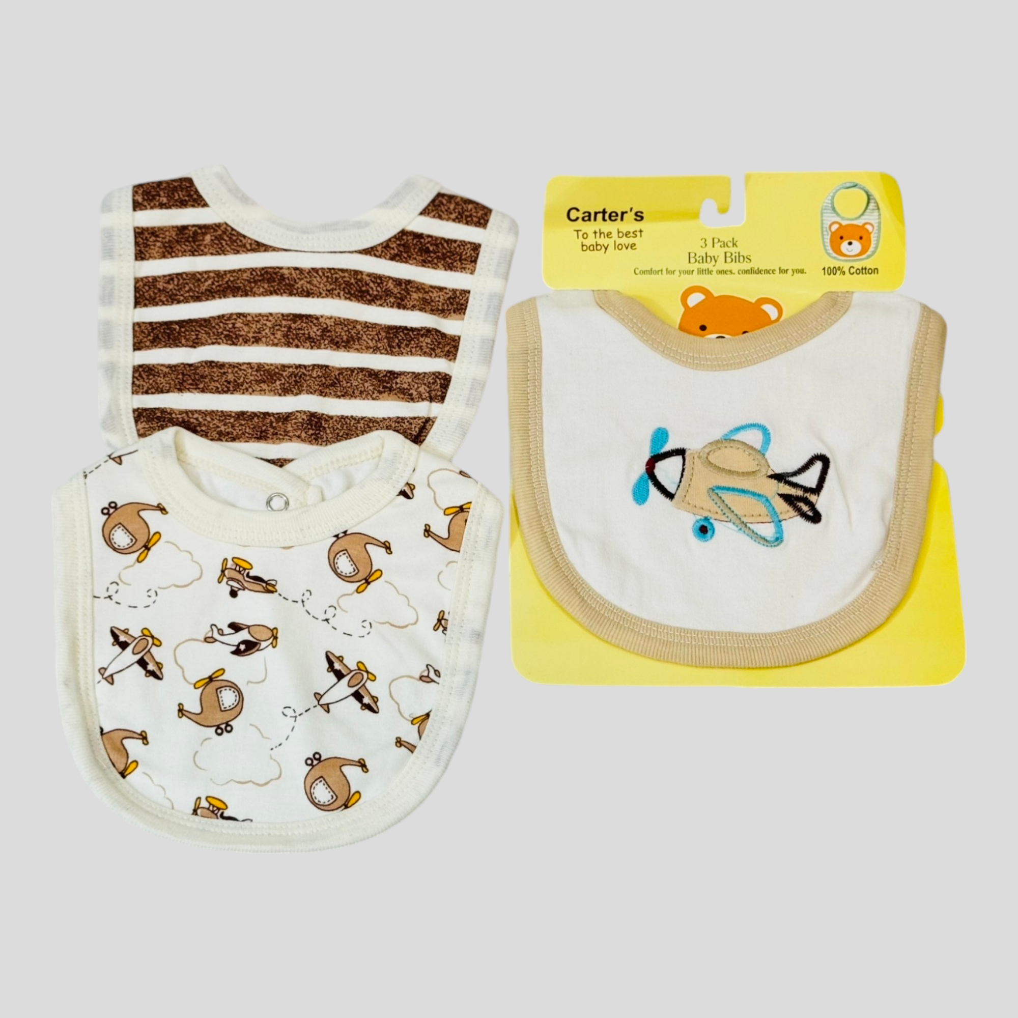 Carter’s Branded Pack of 3 Baby Bibs Collection