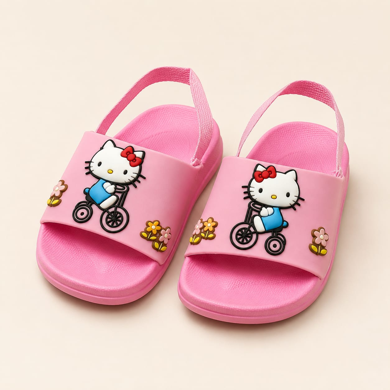 kids slides, hello kitty slides, hello kitty sandals, baby sandals, toddler sandals, girls slides, cartoon slippers, kids footwear, soft eva slippers, anti slip sandals, children slippers, baby shoes, cute sandals, kids fashion, summer sandals, lightweight slippers, back strap sandals, kids casual shoes