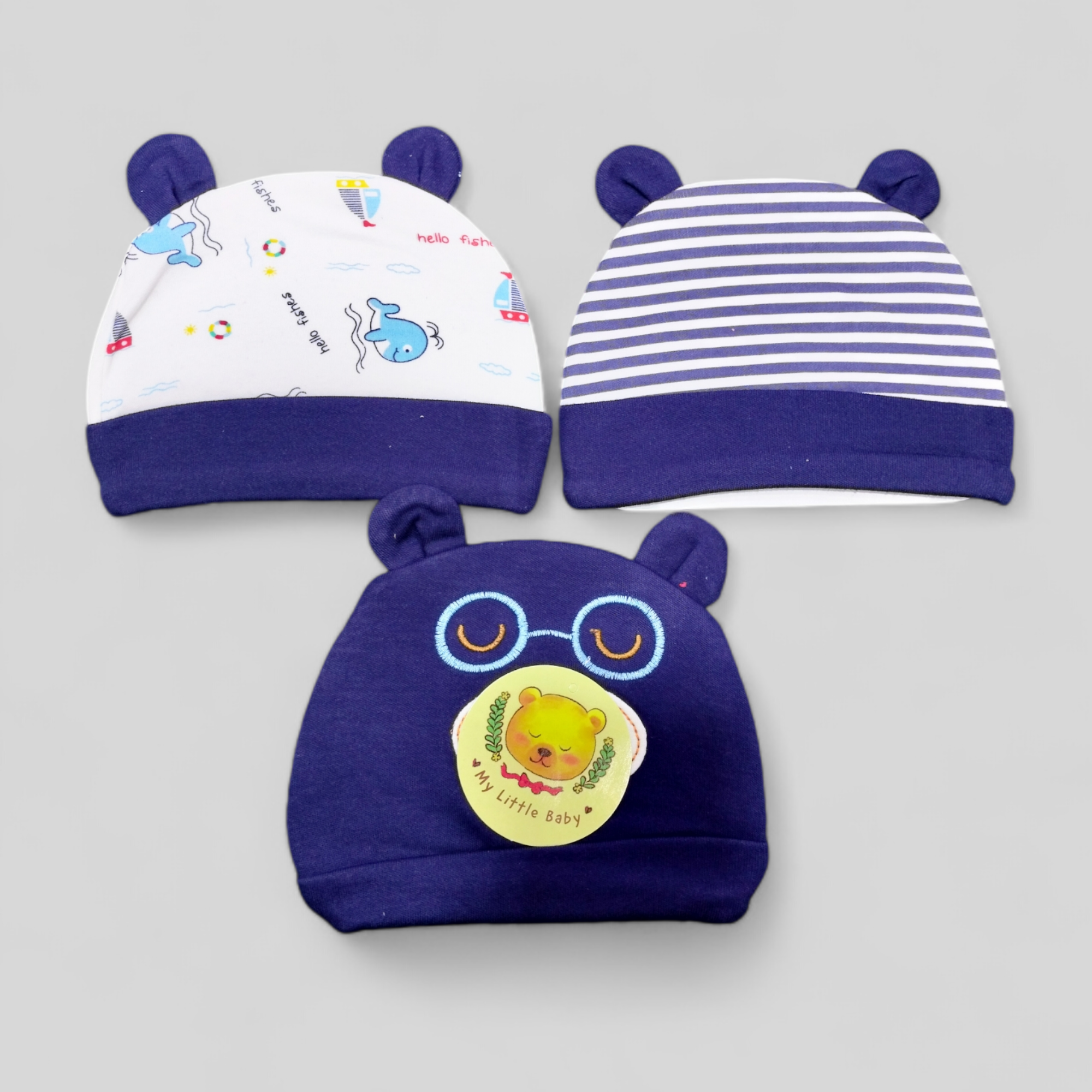 Set of 3 Little Home Branded Caps