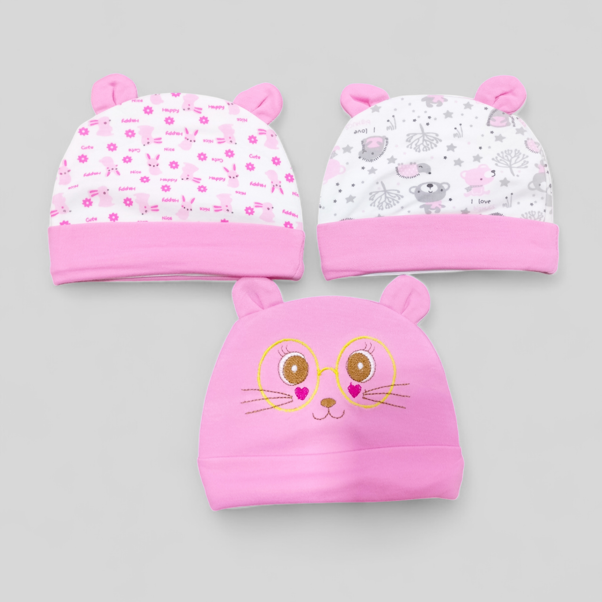 Set of 3 Little Home Branded Caps