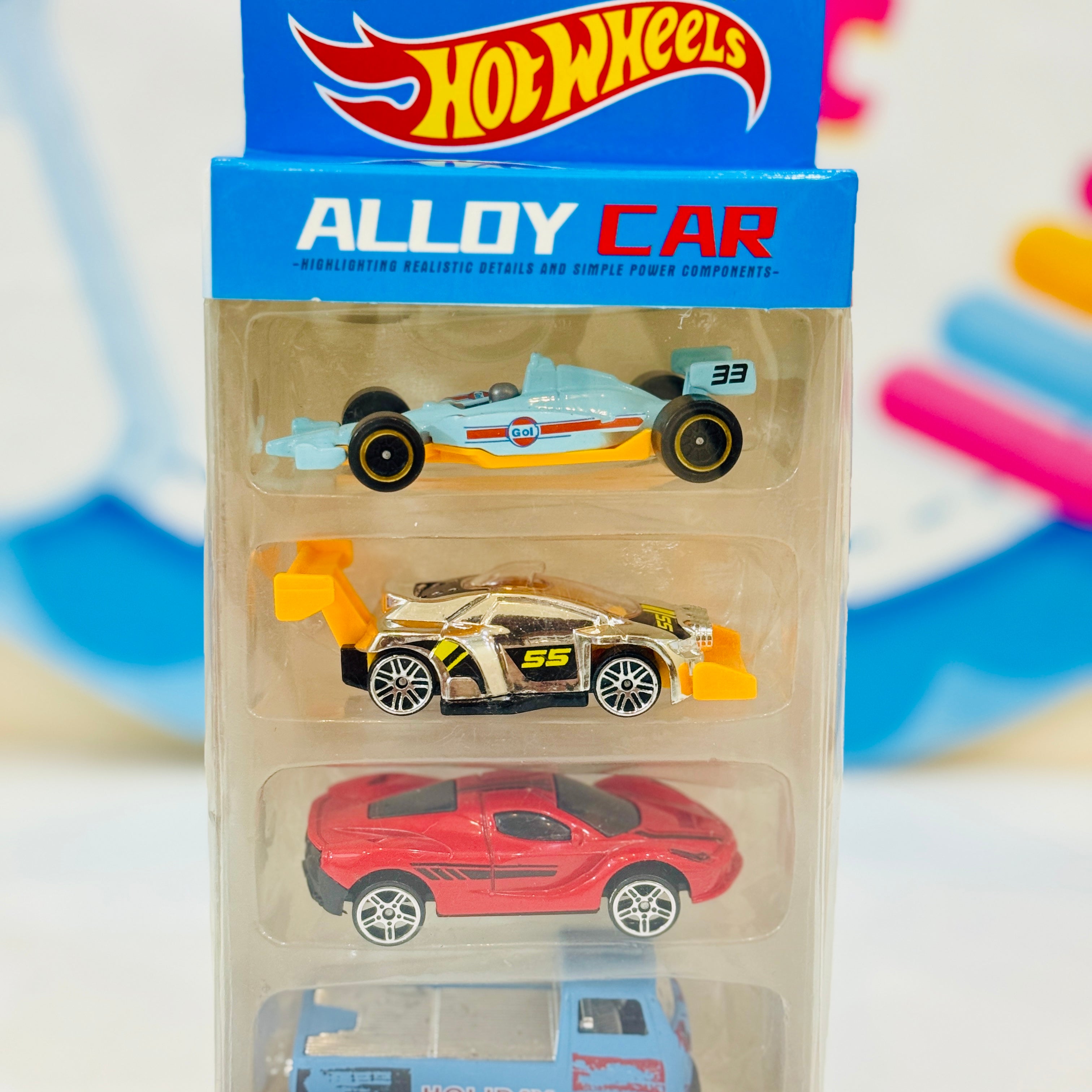 Hot Wheels 5-Car Pack – Ultimate Speed & Action! 🚗🔥

Rev up the excitement with the Hot Wheels 5-Car Pack, featuring high-speed, stylish, and detailed die-cast cars for endless racing adventures! Each pack includes five uniquely designed cars, perfect for collectors and young racers alike.

🔹 Why Choose This Set?
✅ Premium Die-Cast Cars – Durable and high-quality Hot Wheels vehicles.
🏎️ Unique Designs – A mix of sports cars, muscle cars, and supercars.
🎮 Endless Fun – Perfect for racing, stunts, and im