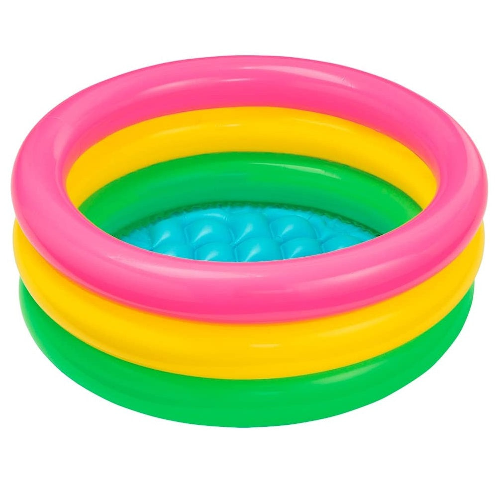🌊 Dive into fun with our complete range of baby swimming pools! 🏊♂️ From colorful designs to safe, sturdy materials, we have everything you need to keep your little one cool and entertained this summer. 💦 Perfect for backyard playdates and family gatherings. Discover our collection now and make a splash! 🌞👶

8ga (0.20mm) rings 7ga (0.18mm) Floor
Three Rings
Soft Inflatable Floor
Capacity 5.5" (14cm) of Wall Height: 9gal (33L).
Repair Patch.