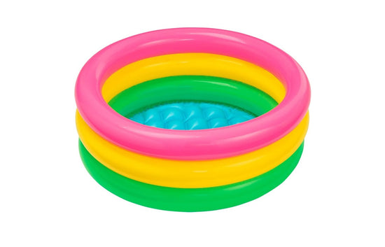 🌊 Dive into fun with our complete range of baby swimming pools! 🏊♂️ From colorful designs to safe, sturdy materials, we have everything you need to keep your little one cool and entertained this summer. 💦 Perfect for backyard playdates and family gatherings. Discover our collection now and make a splash! 🌞👶

8ga (0.20mm) rings 7ga (0.18mm) Floor
Three Rings
Soft Inflatable Floor
Capacity 5.5" (14cm) of Wall Height: 9gal (33L).
Repair Patch.