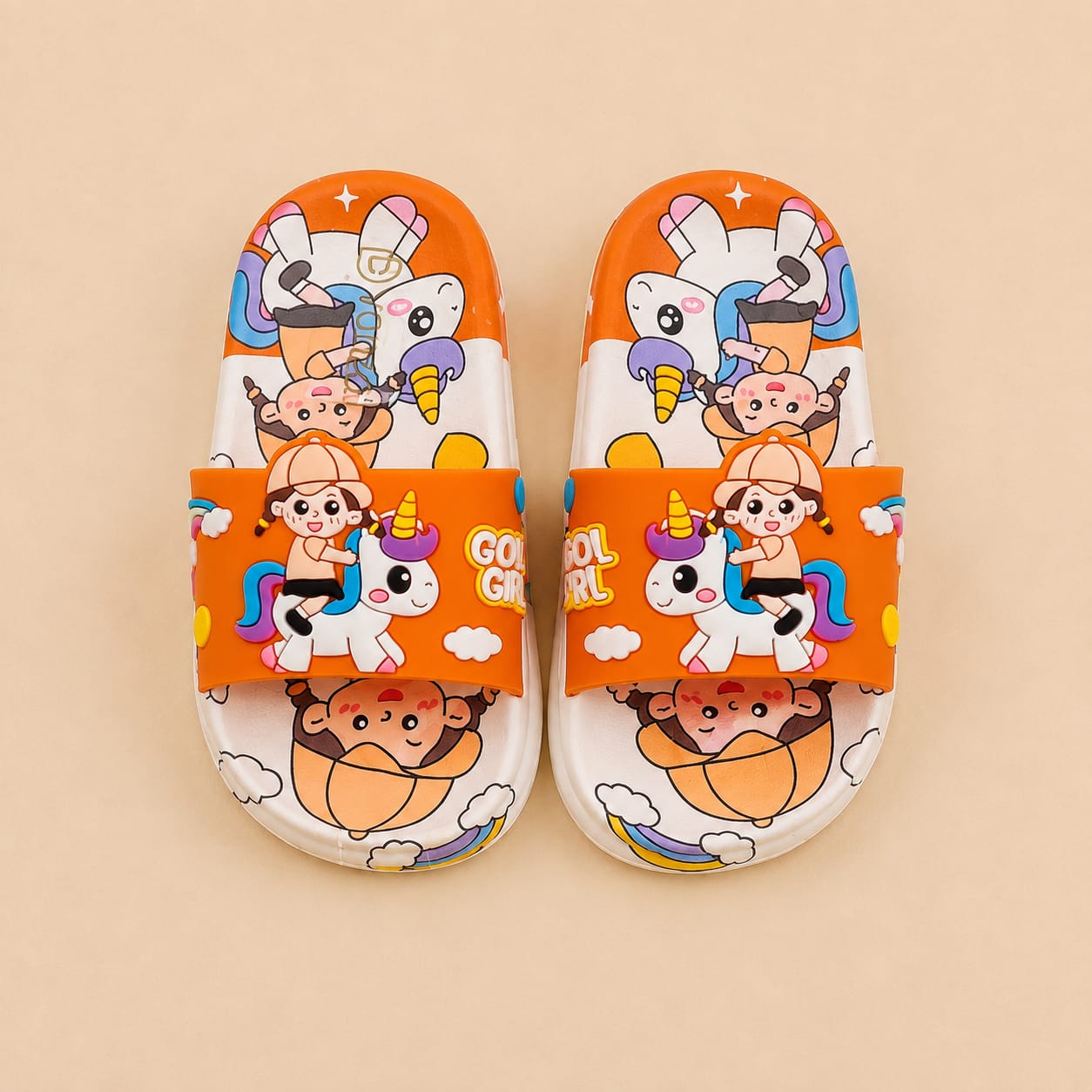 kids slippers, kids slides, cartoon slippers, unicorn slippers, girls slippers, cute kids footwear, summer slippers for kids, baby slides, toddler slippers, children sandals, slip on slippers, soft sole slippers, comfortable kids shoes, colourful kids slippers, beach slippers for kids, indoor outdoor slippers, casual kids footwear, imported kids slippers, trendy kids footwear, unicorn footwear, cartoon character slides, orange kids slippers, kids summer shoes, cute toddler footwear