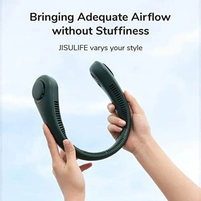 A hands-free bladeless portable neck fan is a wearable device that provides cooling airflow around the neck and face. It is bladeless, meaning that it uses a turbine to create airflow, instead of a traditional fan blade. This makes it safer to use, especially for children and people with long hair.

Hands-free bladeless portable neck fans are lightweight and comfortable to wear, and they can be used for a variety of activities, such as commuting, traveling, working out, and running errands. They are also a 