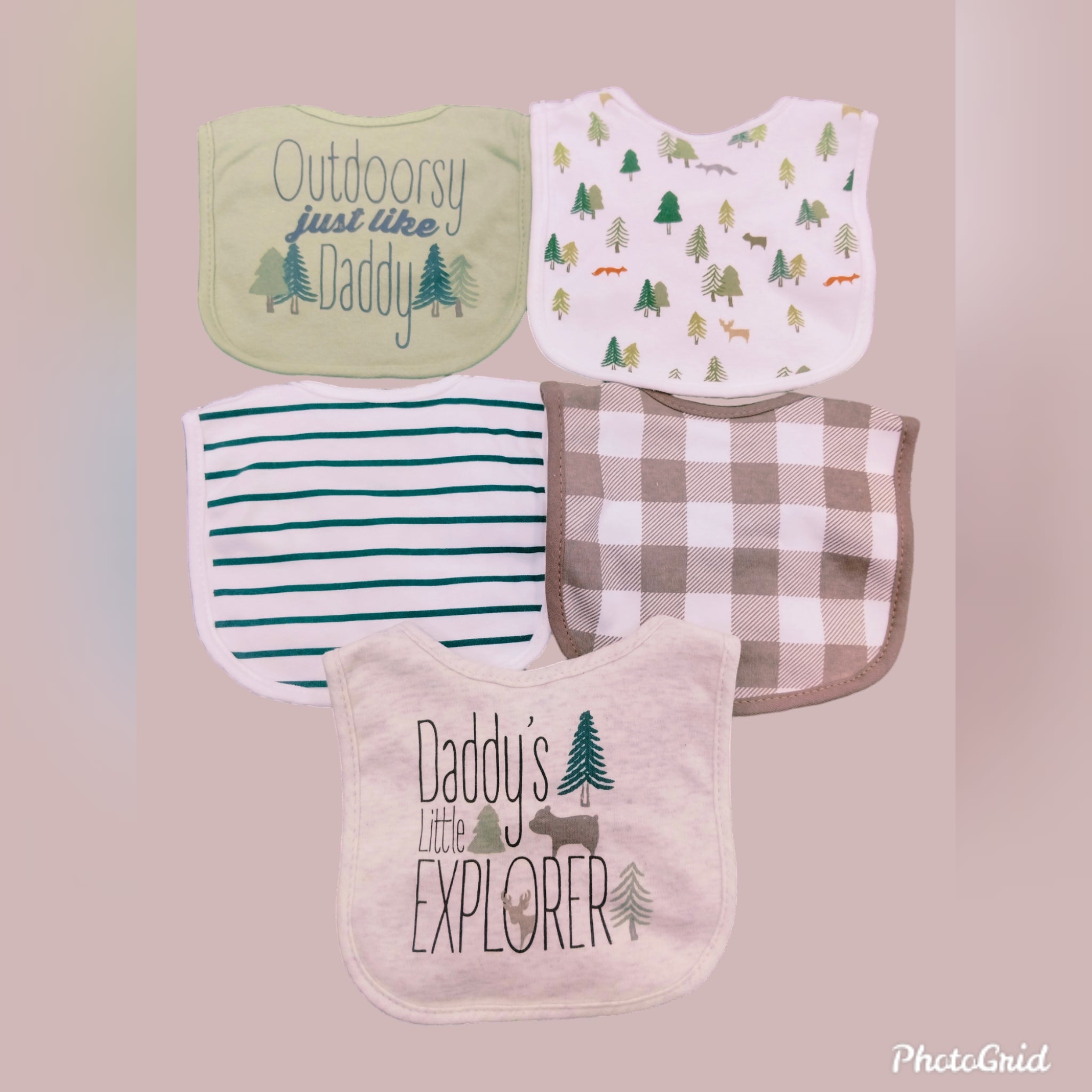 BABY BIBS-HUDSON BRAND-PACK OF 5